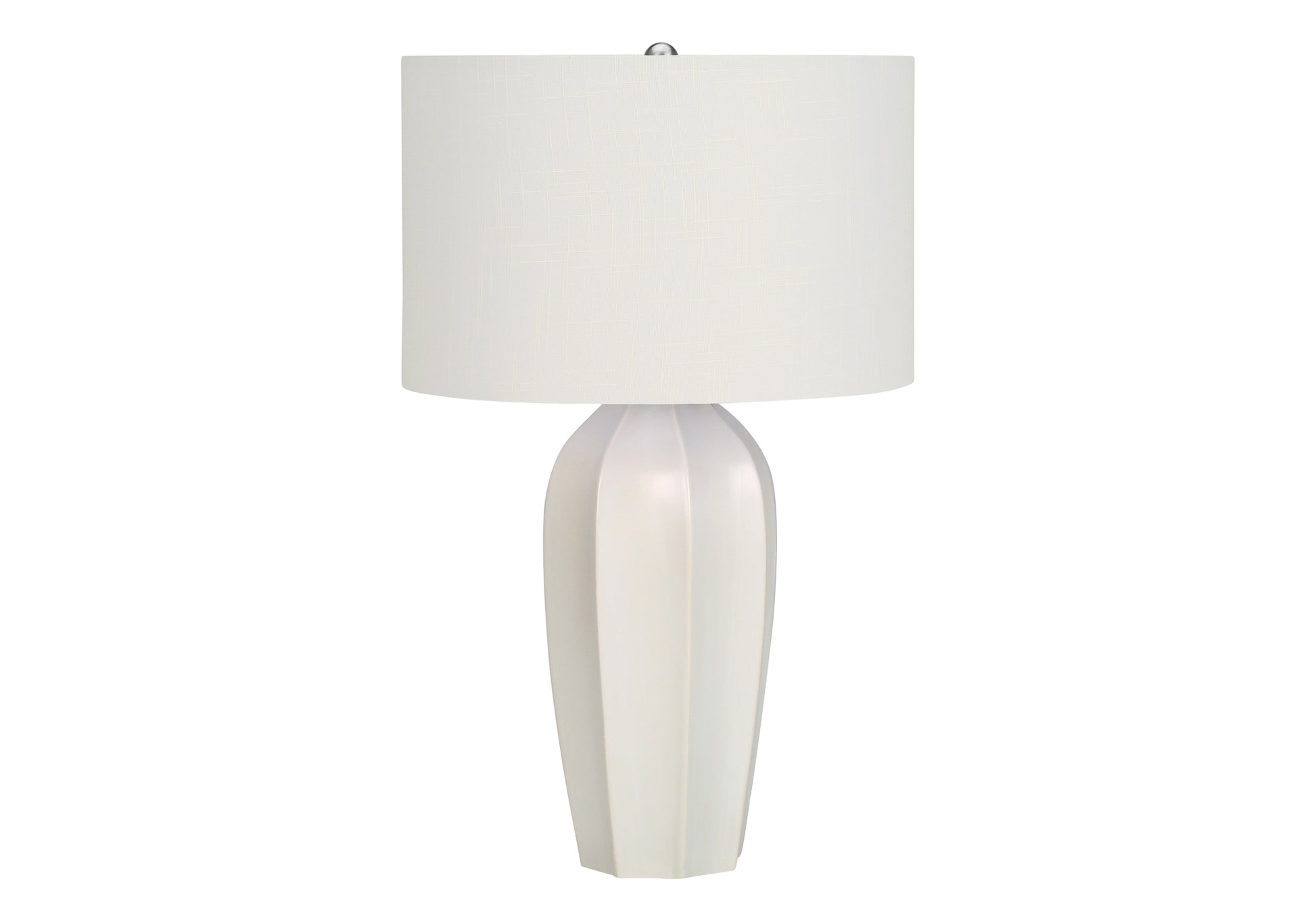 LIGHTING - 27"H TABLE LAMP CREAM CERAMIC / IVORY SHADE-Table-DECOROLALA
