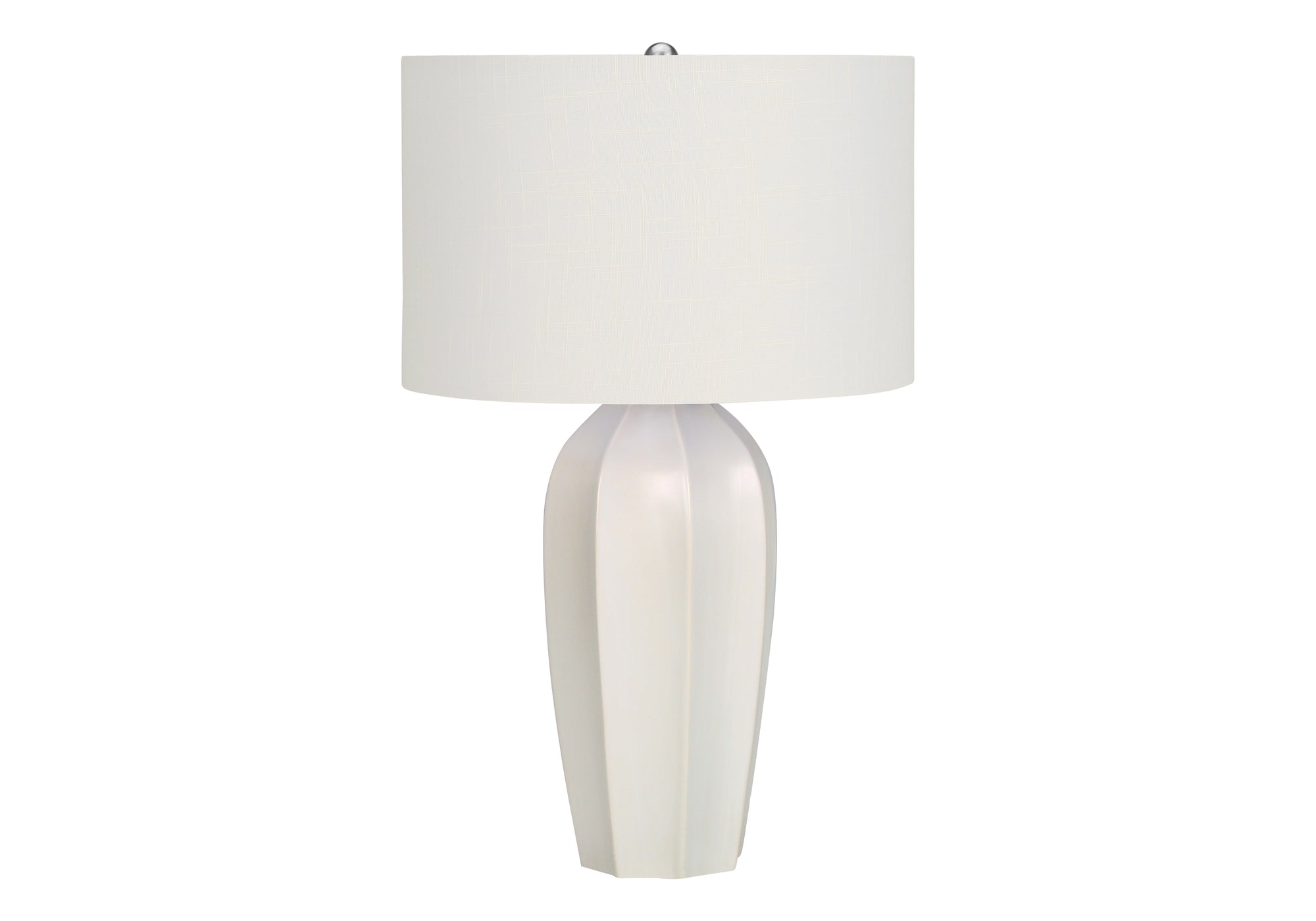 LIGHTING - 27"H TABLE LAMP CREAM CERAMIC / IVORY SHADE-Table-DECOROLALA