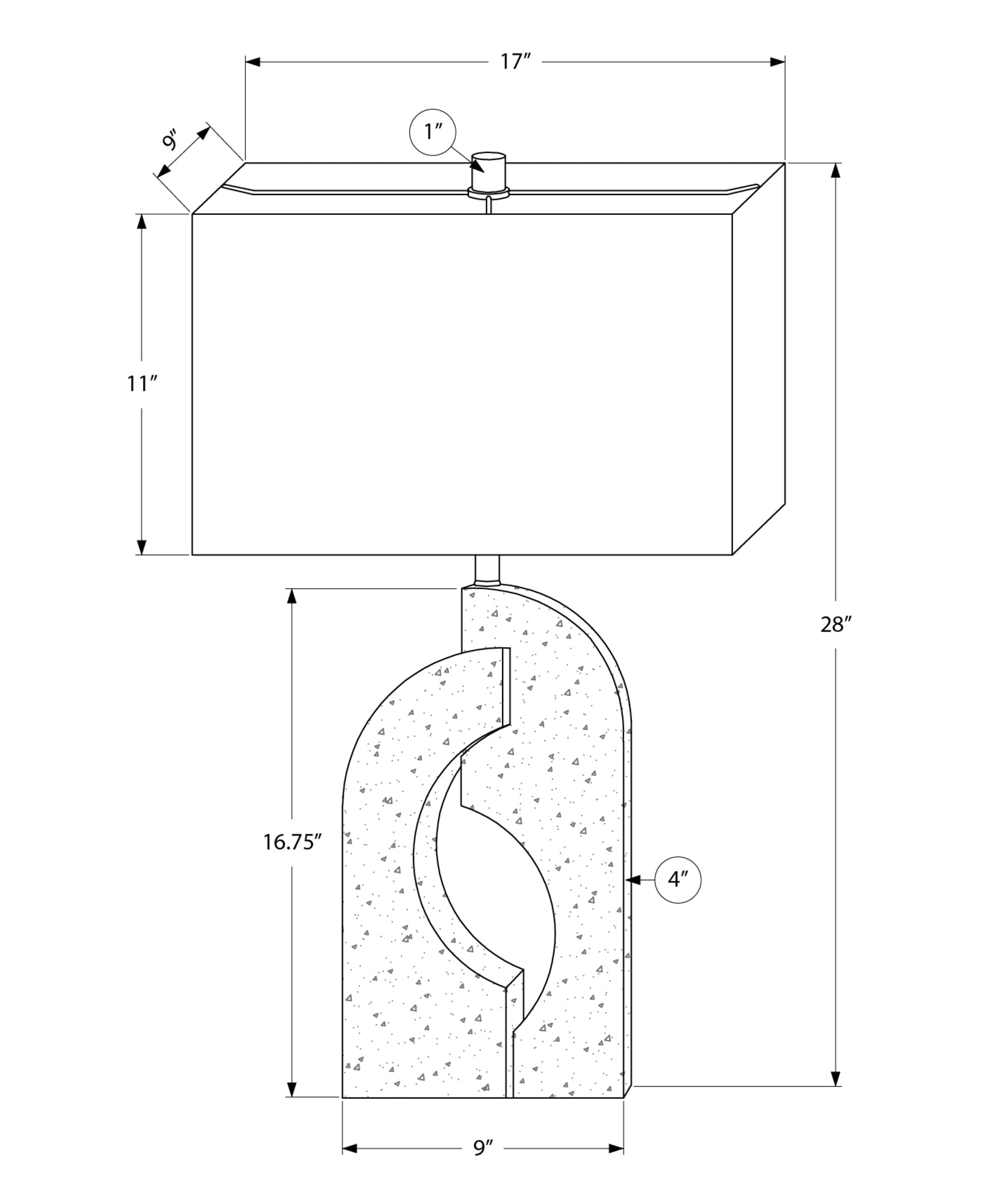 LIGHTING - 28"H TABLE LAMP BEIGE RESIN / IVORY SHADE-Table-DECOROLALA