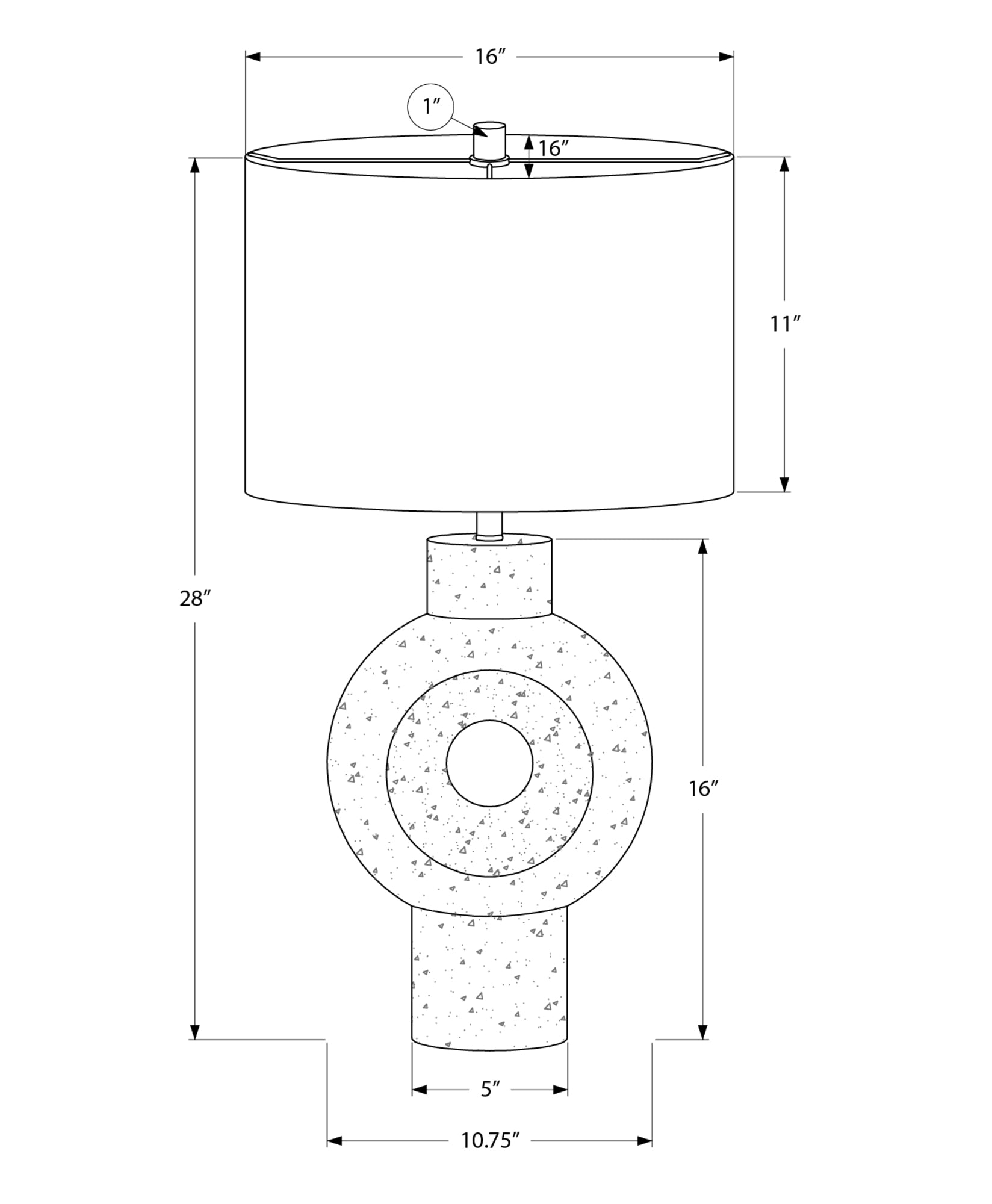 LIGHTING - 28"H TABLE LAMP BEIGE RESIN / IVORY SHADE-Table-DECOROLALA