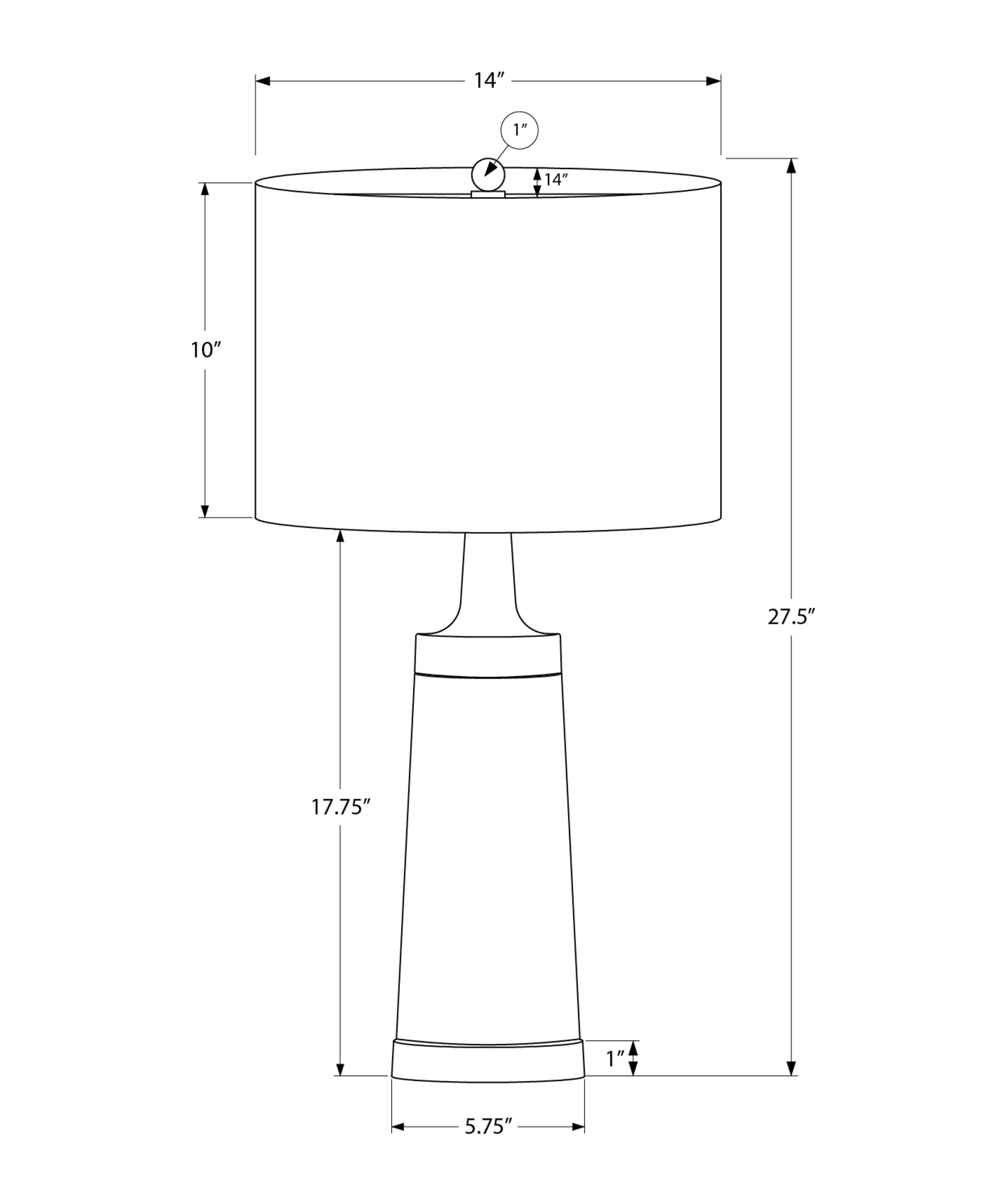 LIGHTING - 28"H TABLE LAMP BLACK METAL / BEIGE SHADE-Table-DECOROLALA