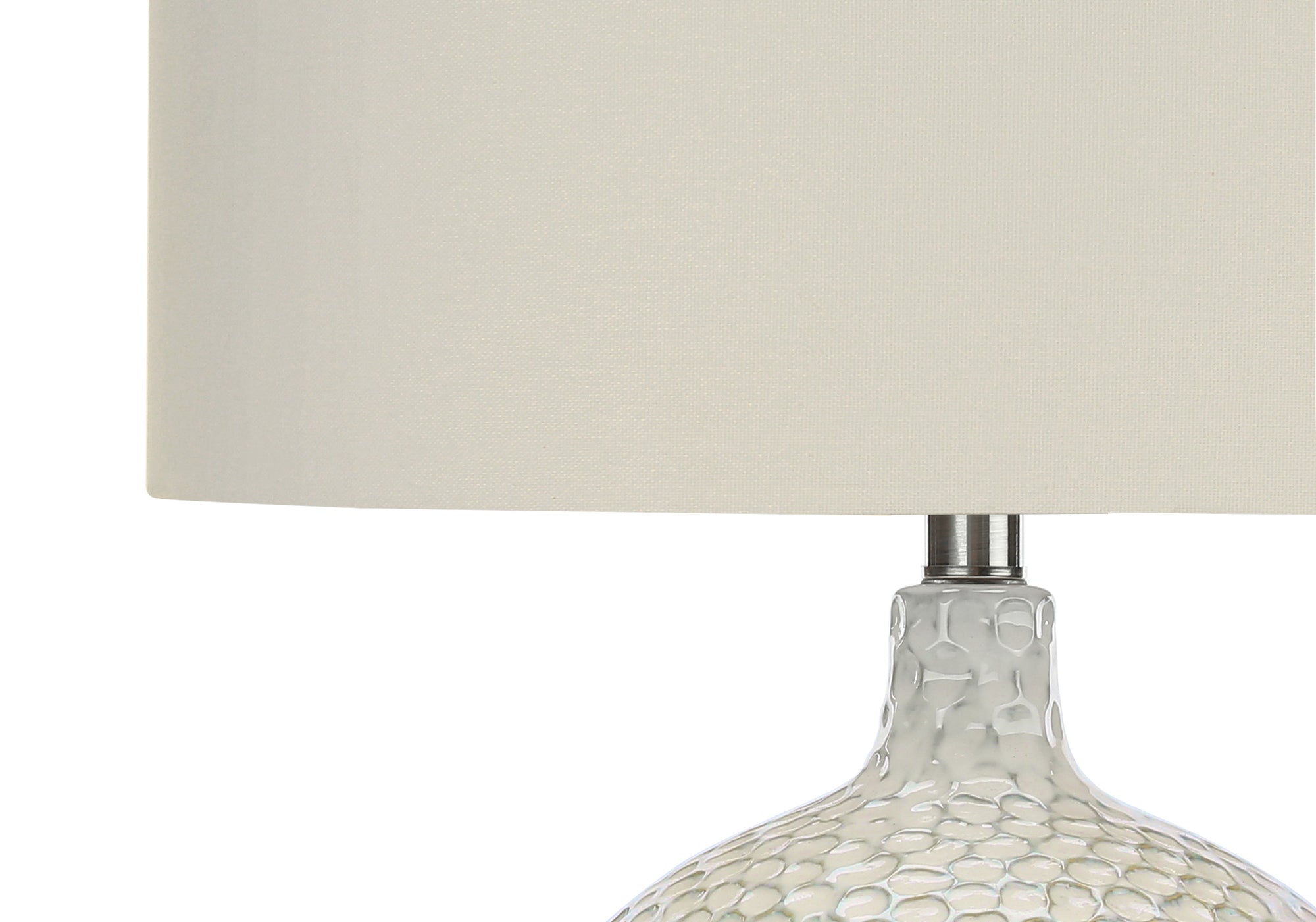 LIGHTING - 28"H TABLE LAMP CREAM CERAMIC / IVORY SHADE-Table-DECOROLALA