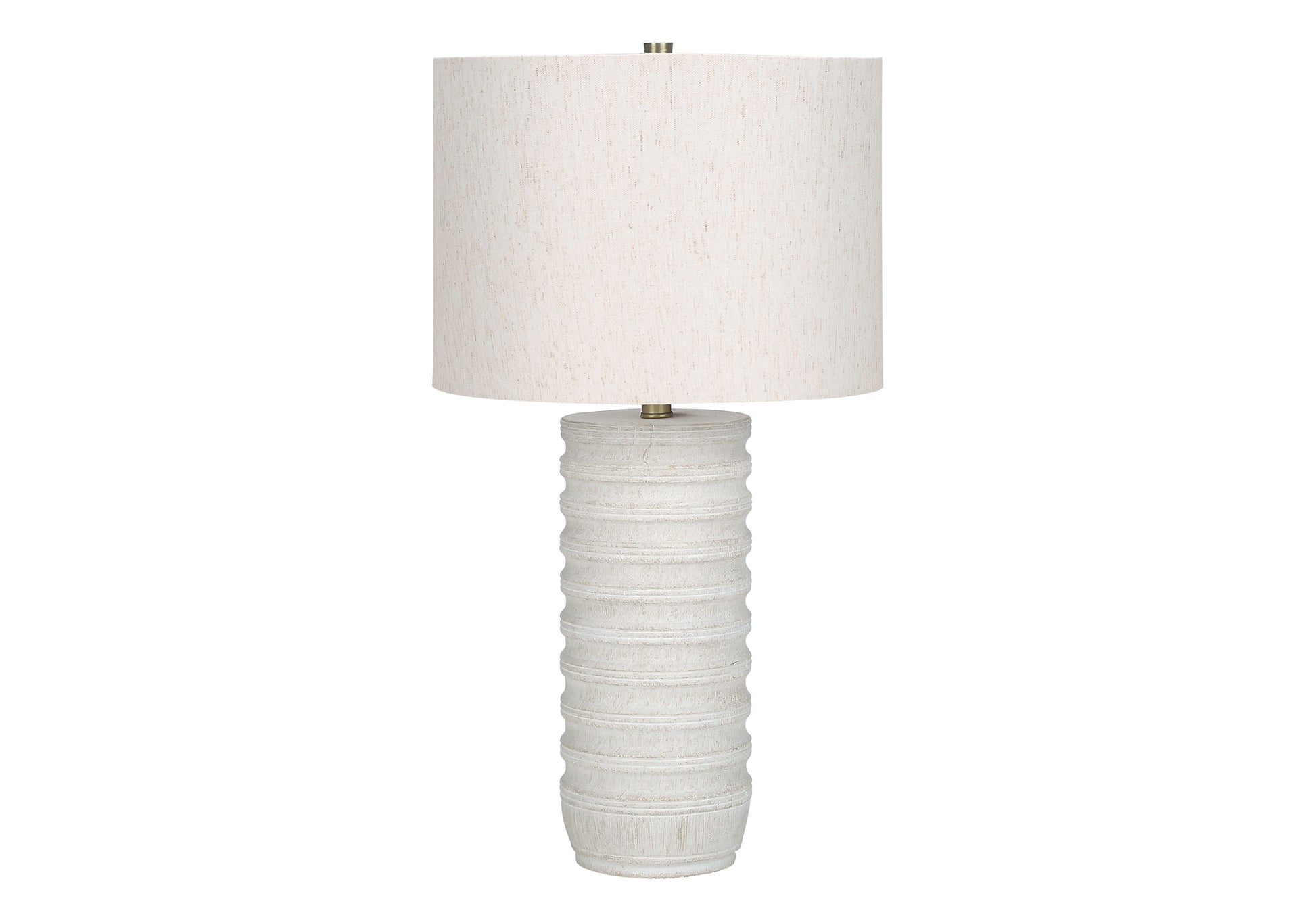 LIGHTING - 28"H TABLE LAMP CREAM RESIN / IVORY SHADE-Table-DECOROLALA