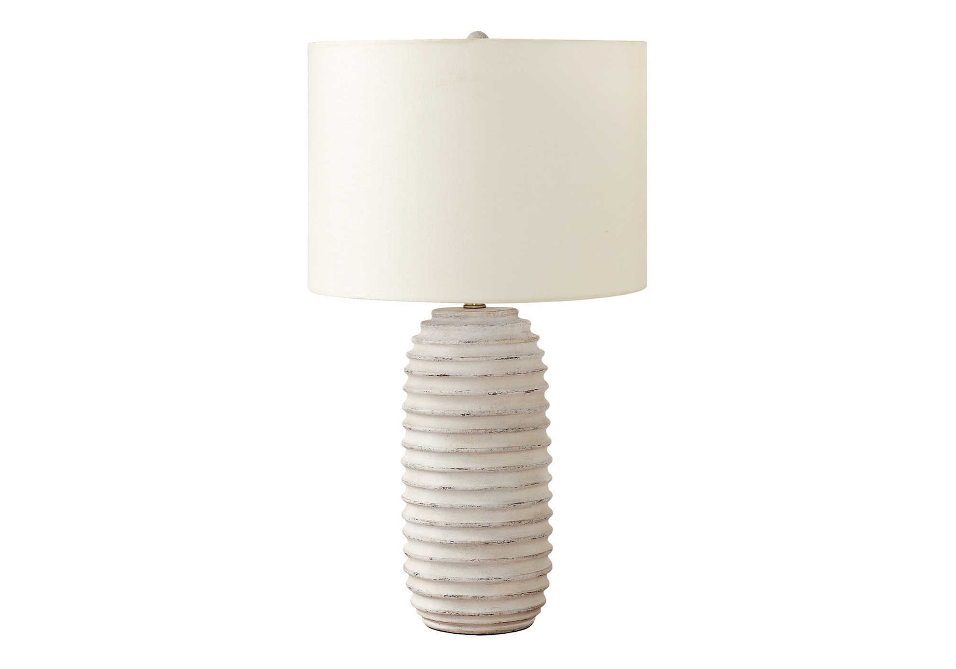 LIGHTING - 28"H TABLE LAMP CREAM RESIN / IVORY SHADE-Table-DECOROLALA