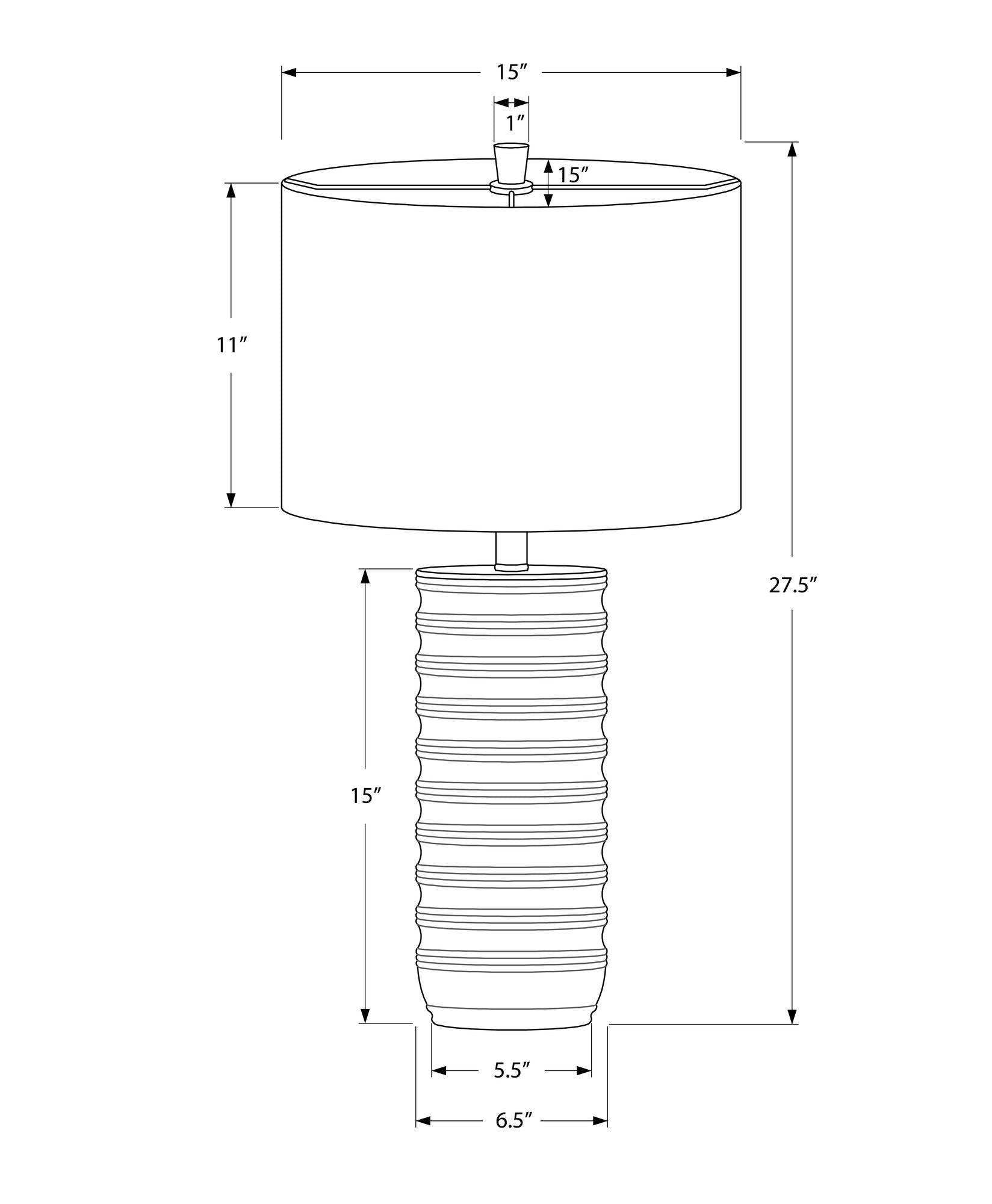 LIGHTING - 28"H TABLE LAMP CREAM RESIN / IVORY SHADE-Table-DECOROLALA