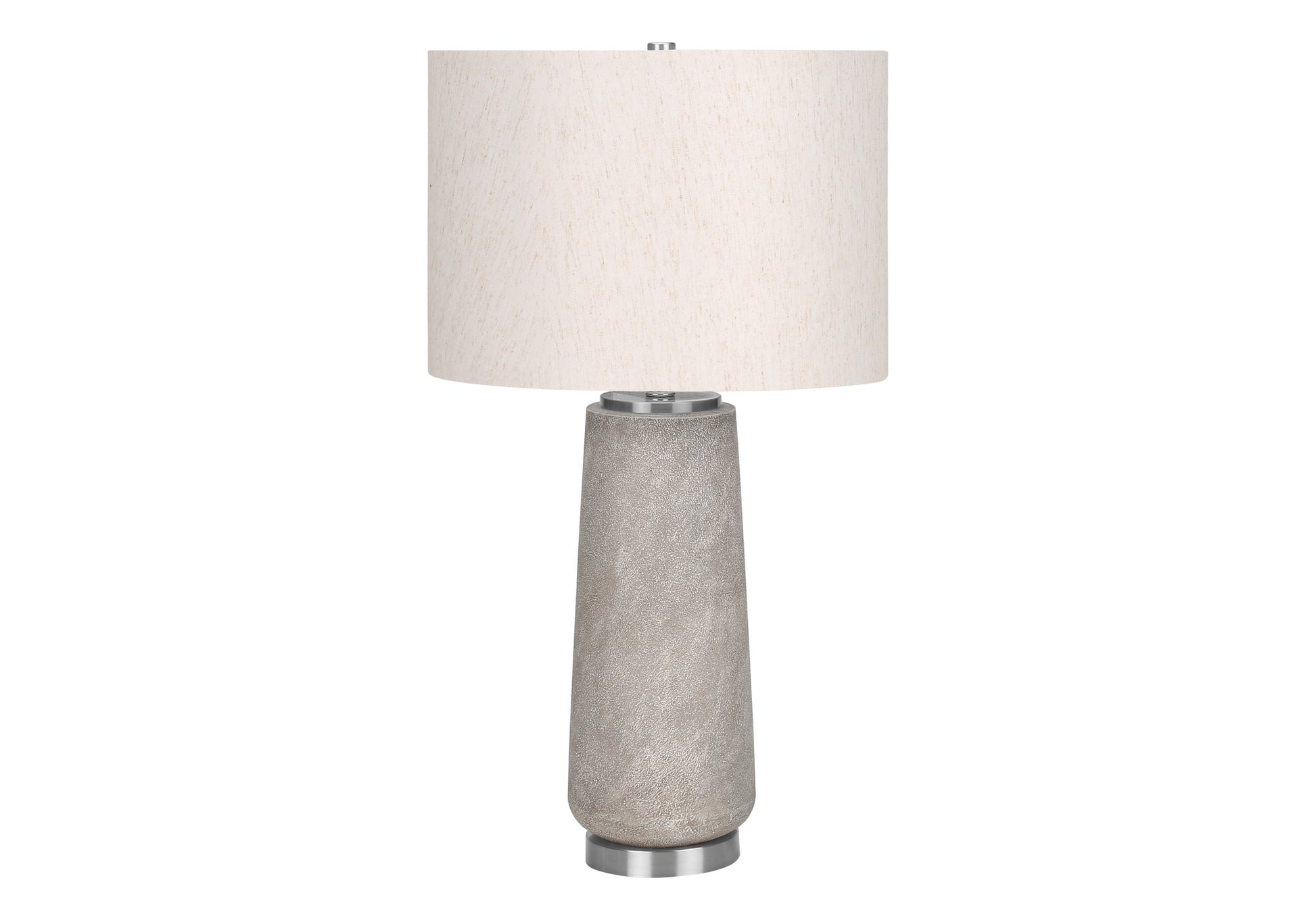 LIGHTING - 29"H TABLE LAMP GREY RESIN / IVORY SHADE-Table-DECOROLALA