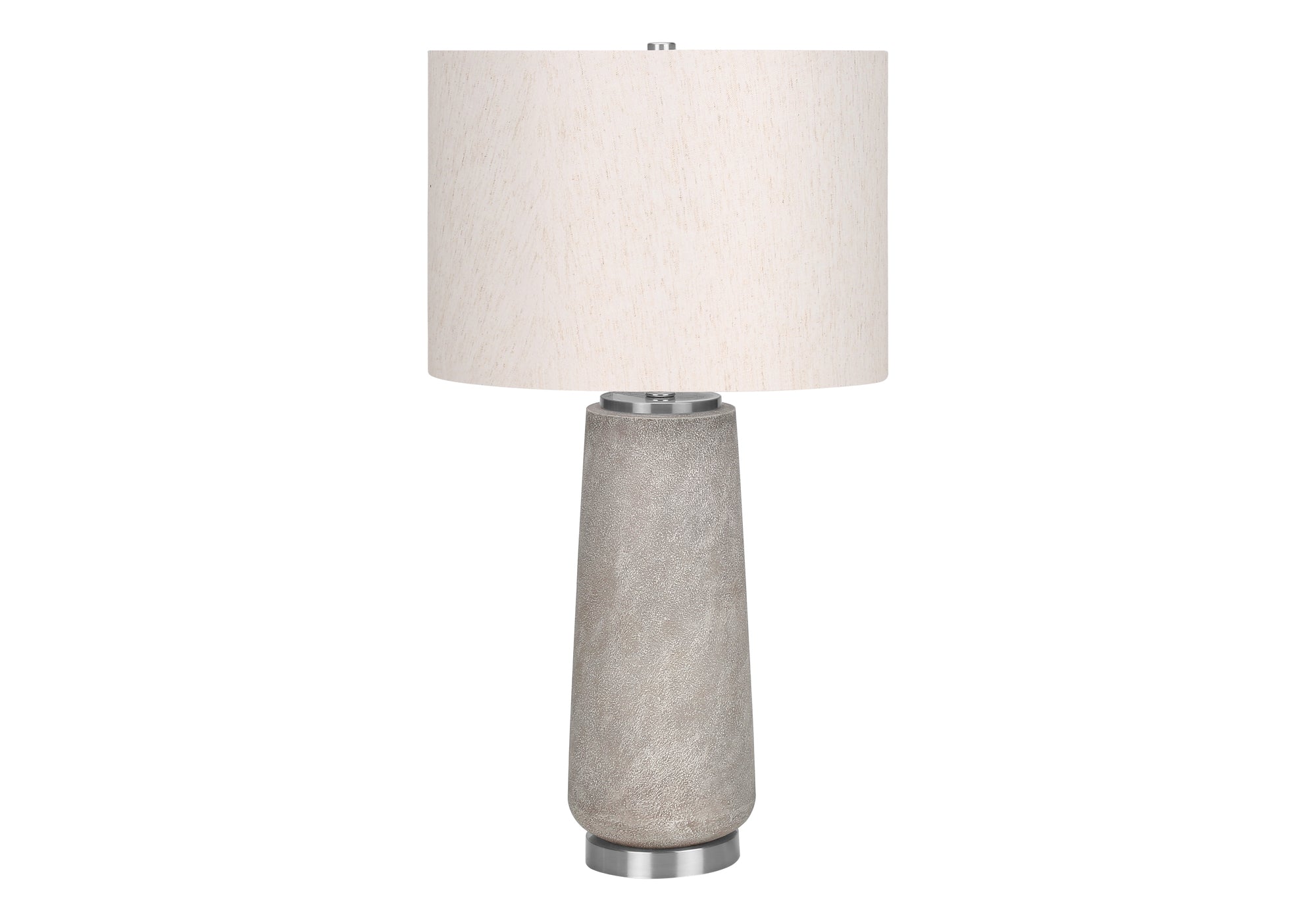 LIGHTING - 29"H TABLE LAMP GREY RESIN / IVORY SHADE-Table-DECOROLALA