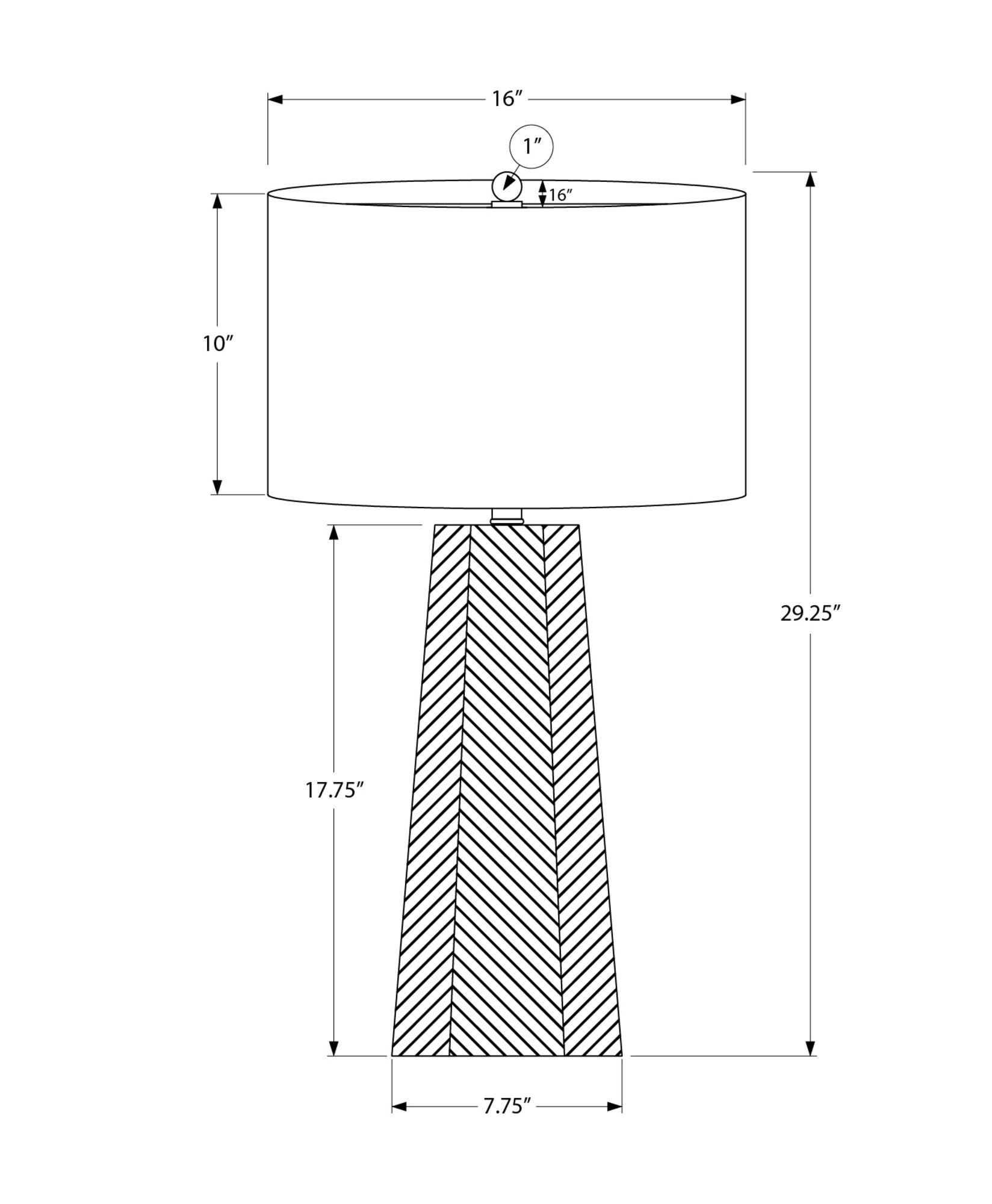 LIGHTING - 29"H TABLE LAMP WHITE CERAMIC / IVORY SHADE-Table-DECOROLALA