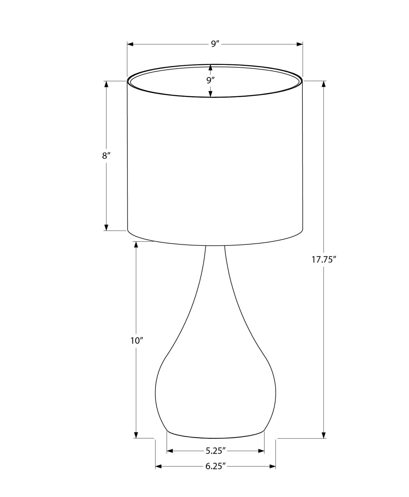 LIGHTING - 2PCS / 18"H TABLE LAMP BLACK / IVORY SHADE-Table-DECOROLALA
