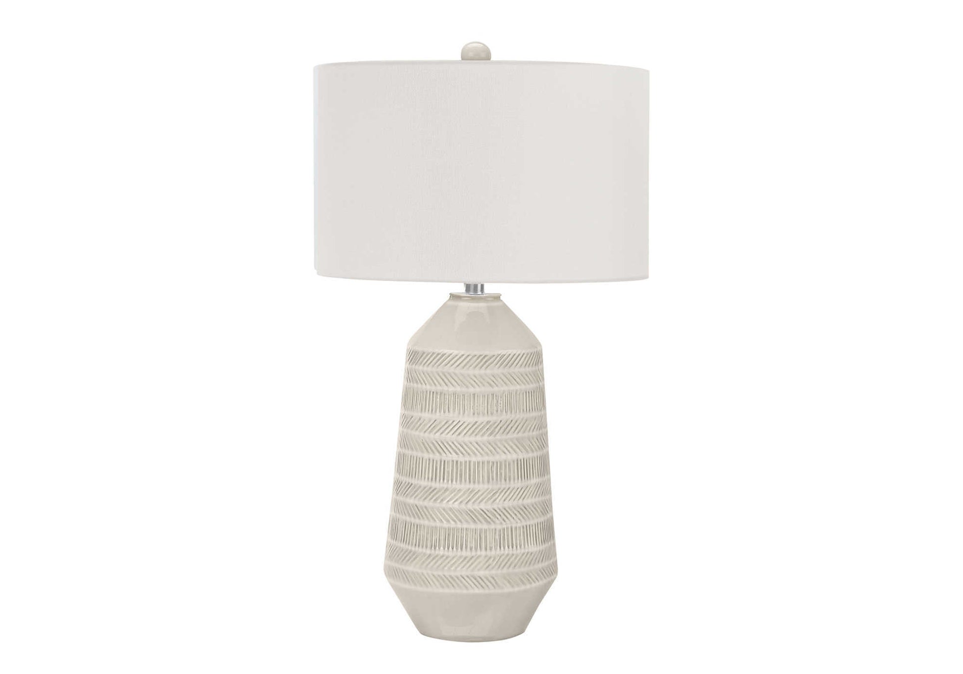 LIGHTING - 33"H TABLE LAMP CREAM CERAMIC / IVORY SHADE-Table-DECOROLALA
