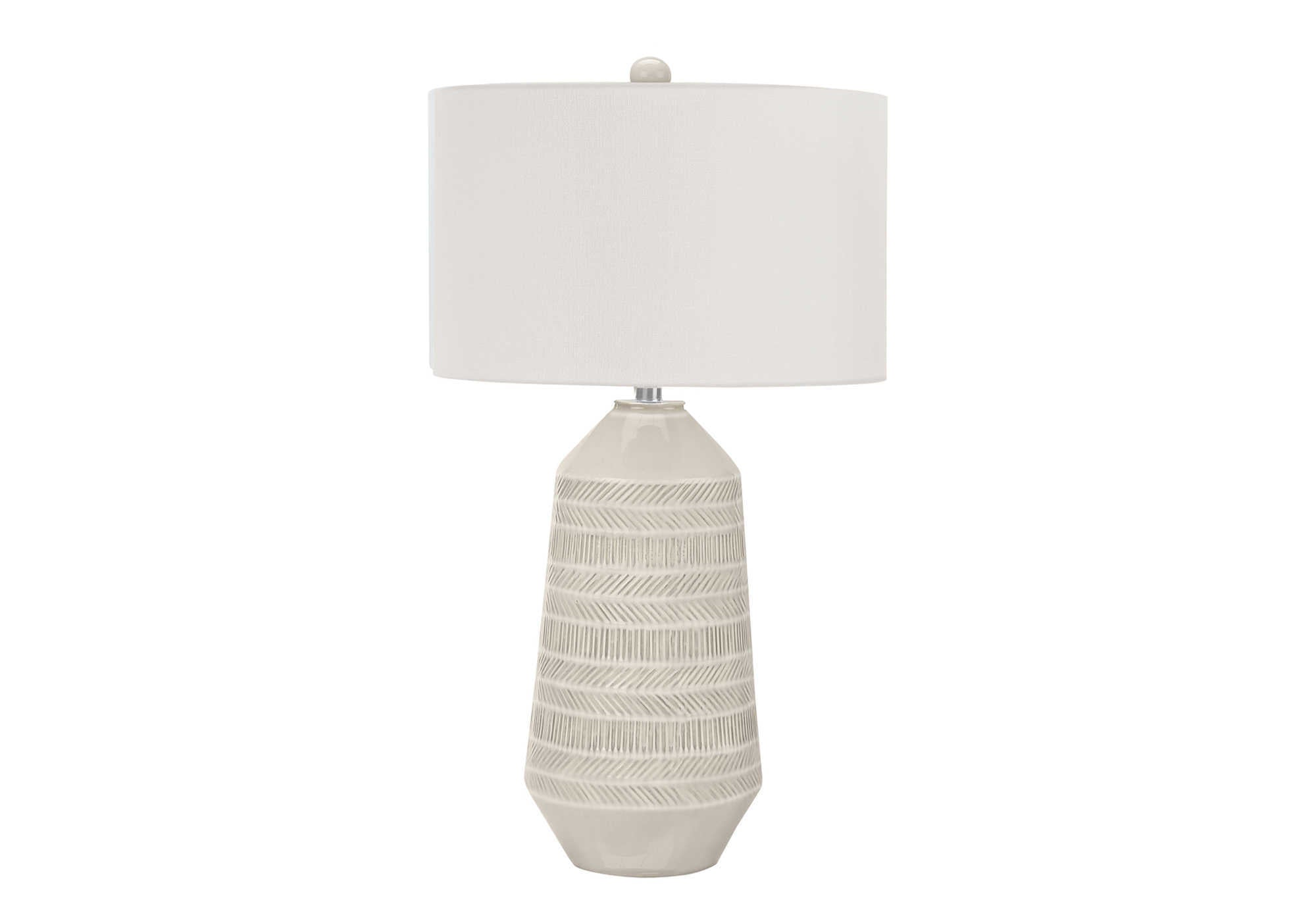 LIGHTING - 33"H TABLE LAMP CREAM CERAMIC / IVORY SHADE-Table-DECOROLALA