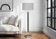 LIGHTING - 60"H FLOOR LAMP NICKEL METAL / GREY-Floor Lamp-DECOROLALA