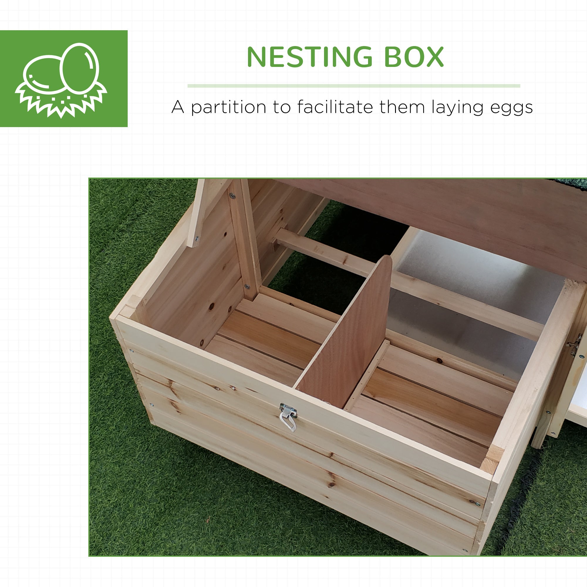 77" Chicken Coop Hen House Rabbit Hutch Poultry Cage Pen Outdoor Backyard with Nesting Box Run Natural