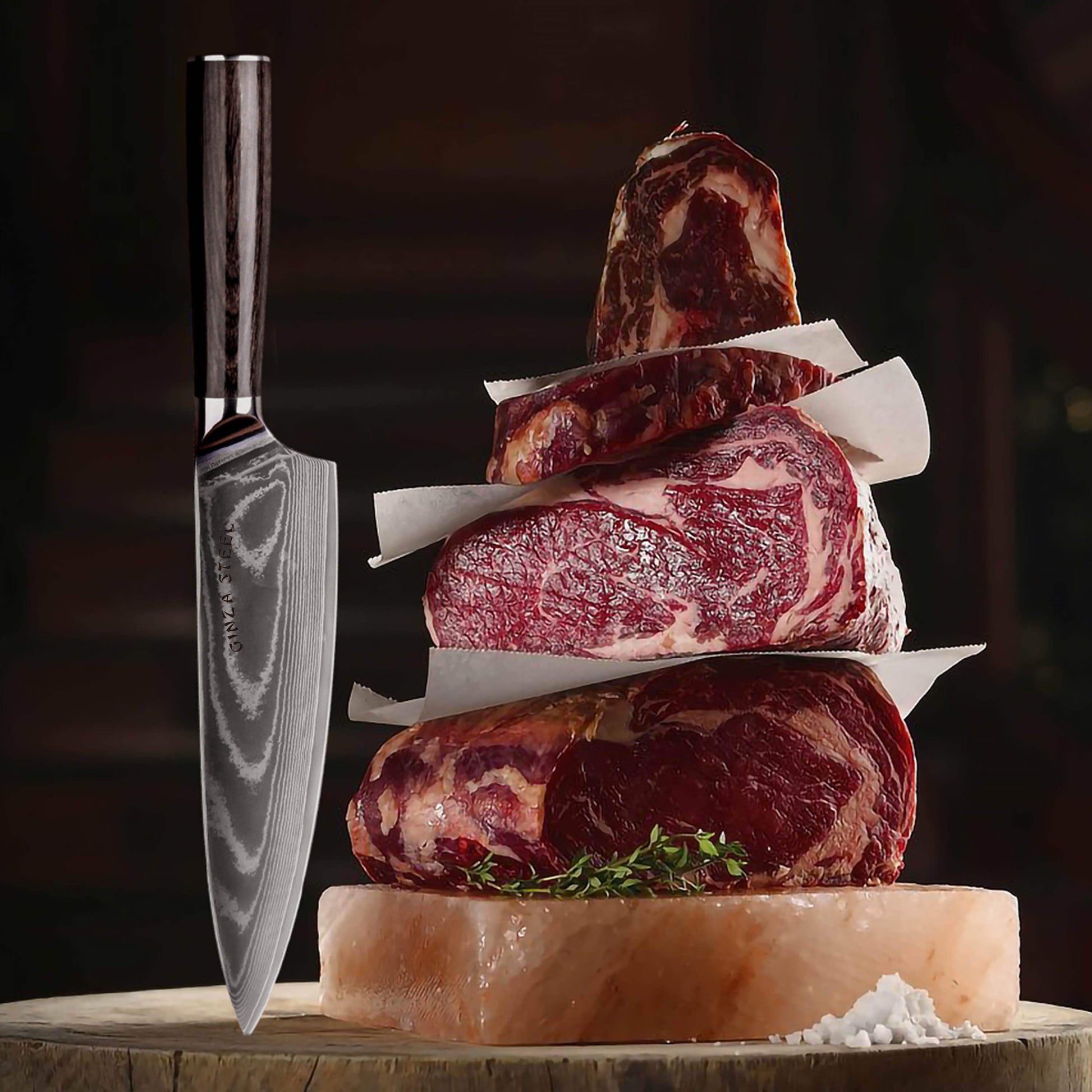 LUCIA 20 | Chef Knife 8Cr18Mov Steel Core / Pakka wood handle-Chef Knife-DECOROLALA