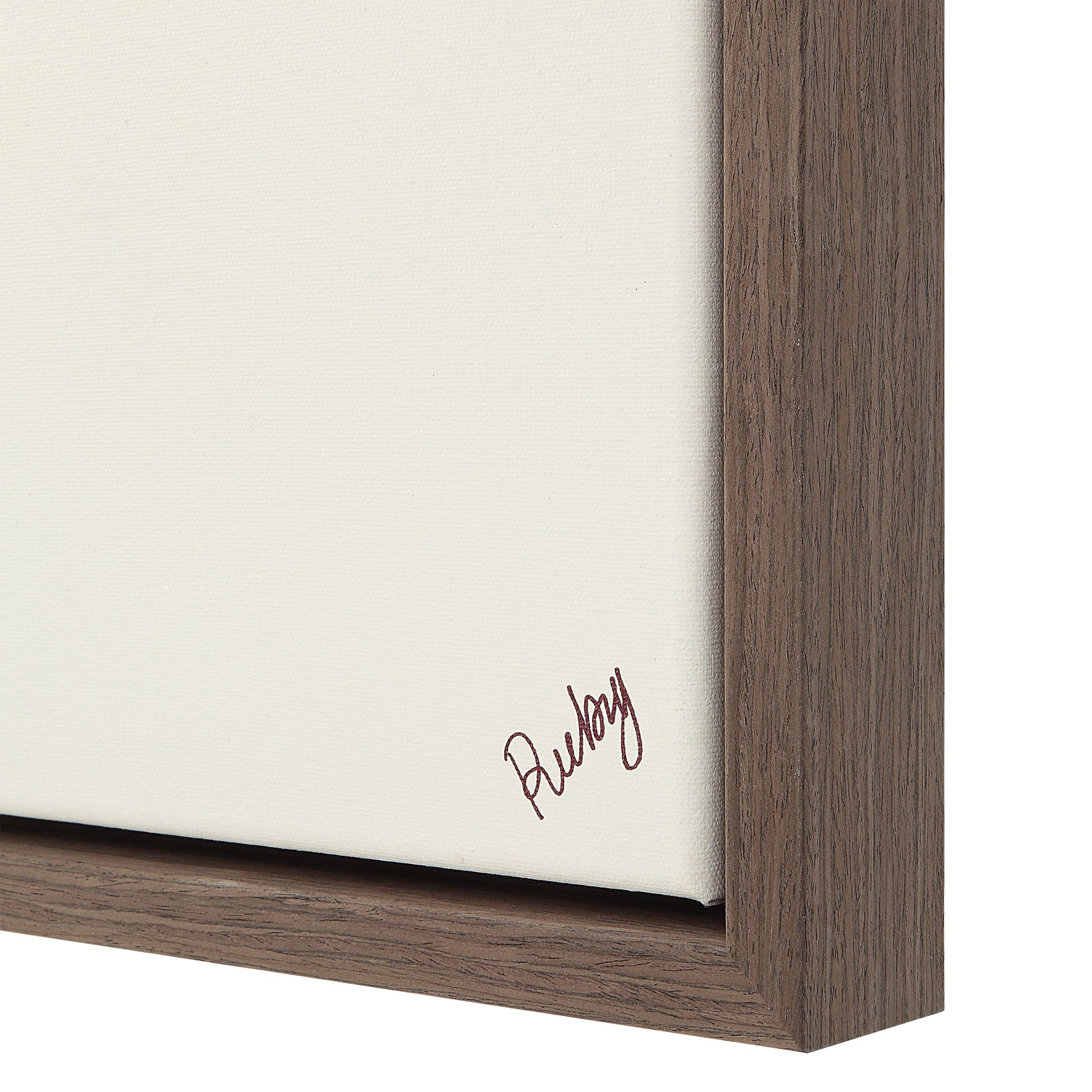 Lacadie 30.1" Wide Canvas Art with Wood Frame, Dark Brown-Canvas Art-DECOROLALA