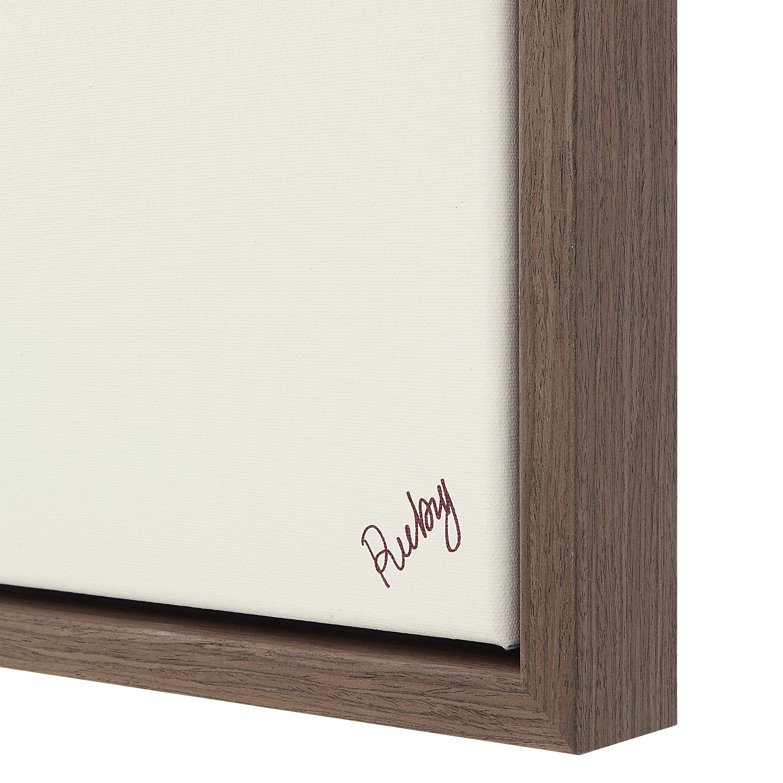 Lacadie 30.1" Wide Canvas Art with Wood Frame, Dark Brown-Canvas Art-DECOROLALA