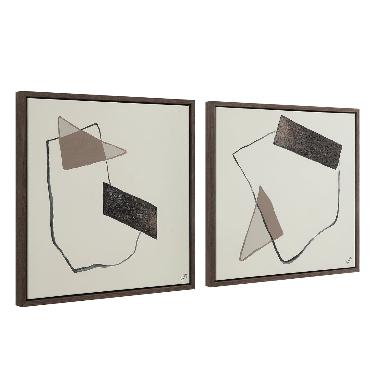 Lacadie 30.1" Wide Canvas Art with Wood Frame, Dark Brown-Canvas Prints-DECOROLALA