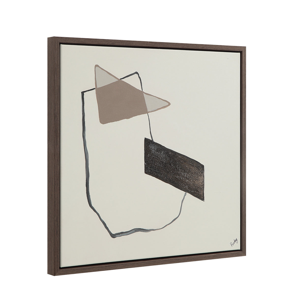 Lacadie 30.1" Wide Canvas Art with Wood Frame, Dark Brown-Canvas Prints-DECOROLALA