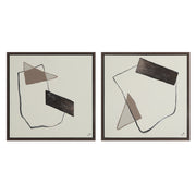 Lacadie 30.1" Wide Canvas Art with Wood Frame, Dark Brown-Canvas Prints-DECOROLALA