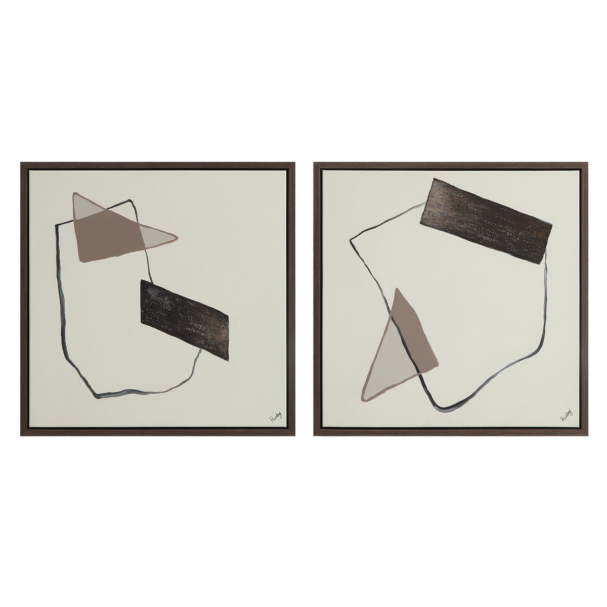 Lacadie 30.1" Wide Canvas Art with Wood Frame, Dark Brown-Canvas Prints-DECOROLALA