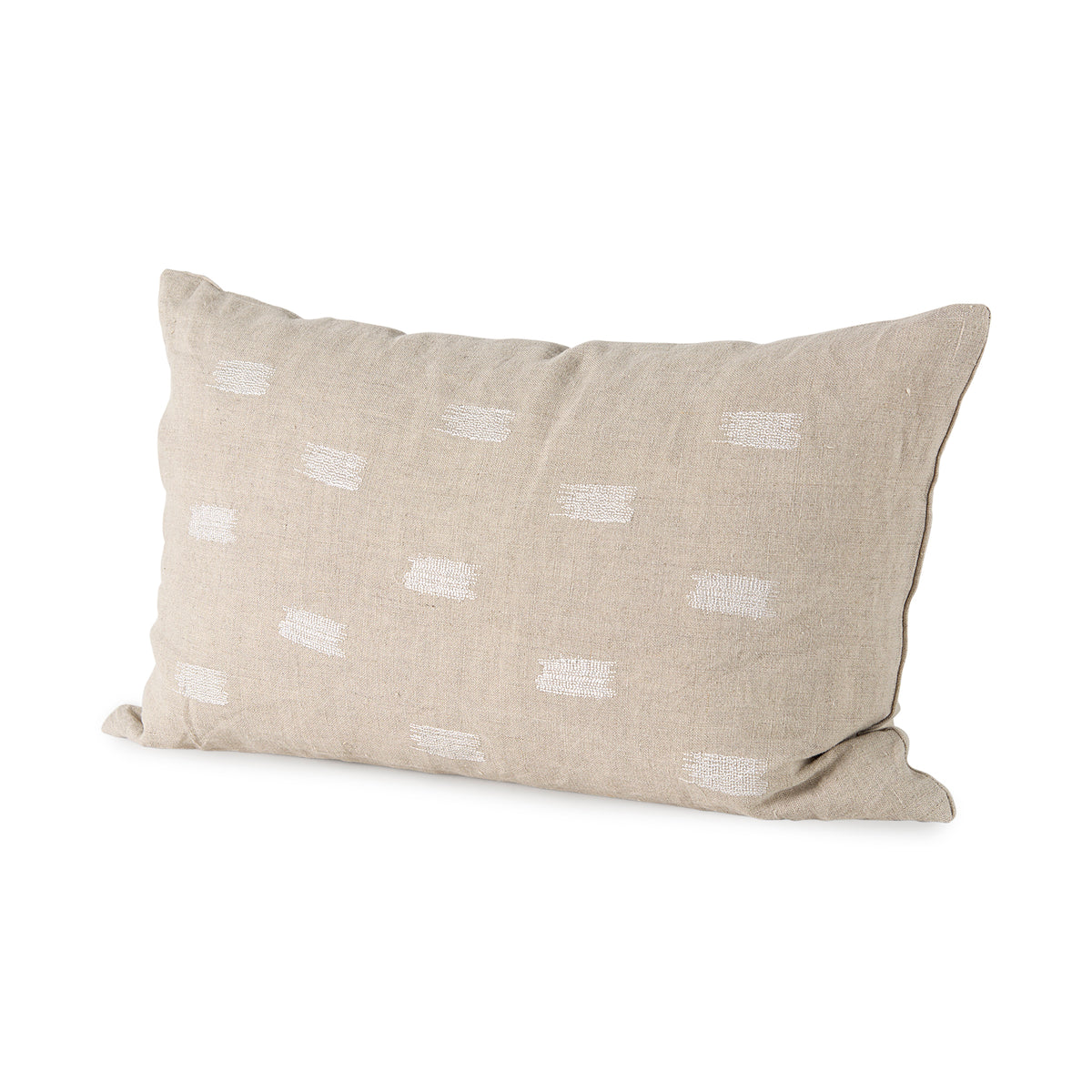 Lacey Beige/White Pillow Cover w/Down Filler (min order qty 2)-Decorative Pillows-DECOROLALA