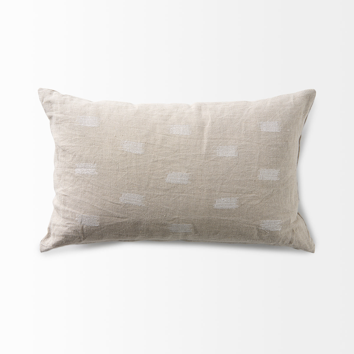 Lacey Beige/White Pillow Cover w/Down Filler (min order qty 2)-Decorative Pillows-DECOROLALA