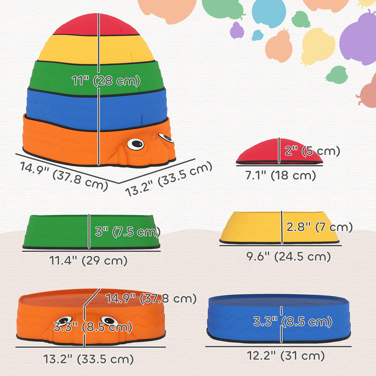 Ladybug Balance Stepping Stones for Promoting Balance Coordination and Strength, Outdoor & Indoor Obstacle Course-Toys & Games > Baby & Toddler Toys > Kids Gym & Playmats-DECOROLALA
