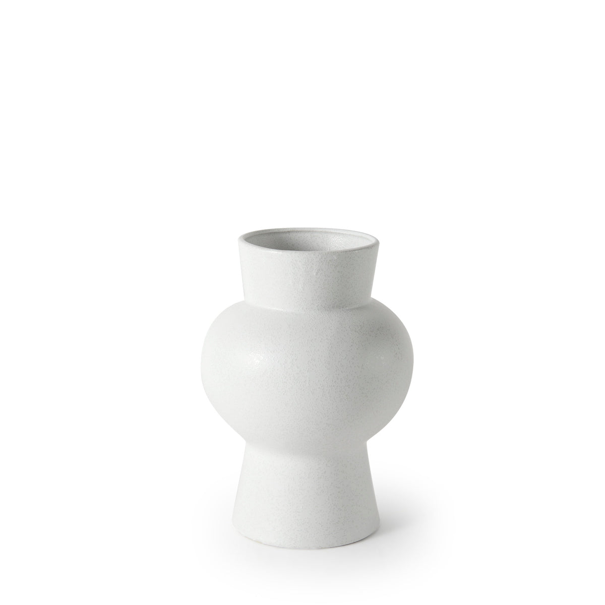 Laforge 10.8H Medium White Ceramic Vase-Vase-DECOROLALA