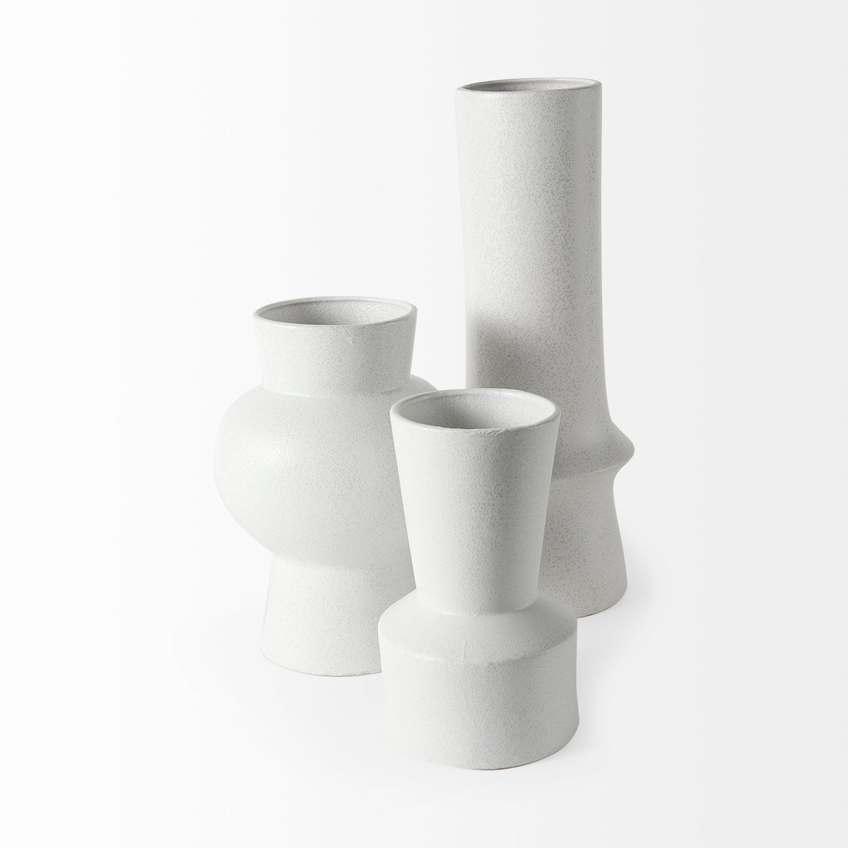 Laforge 9.4H Small White Ceramic Vase-Vase-DECOROLALA