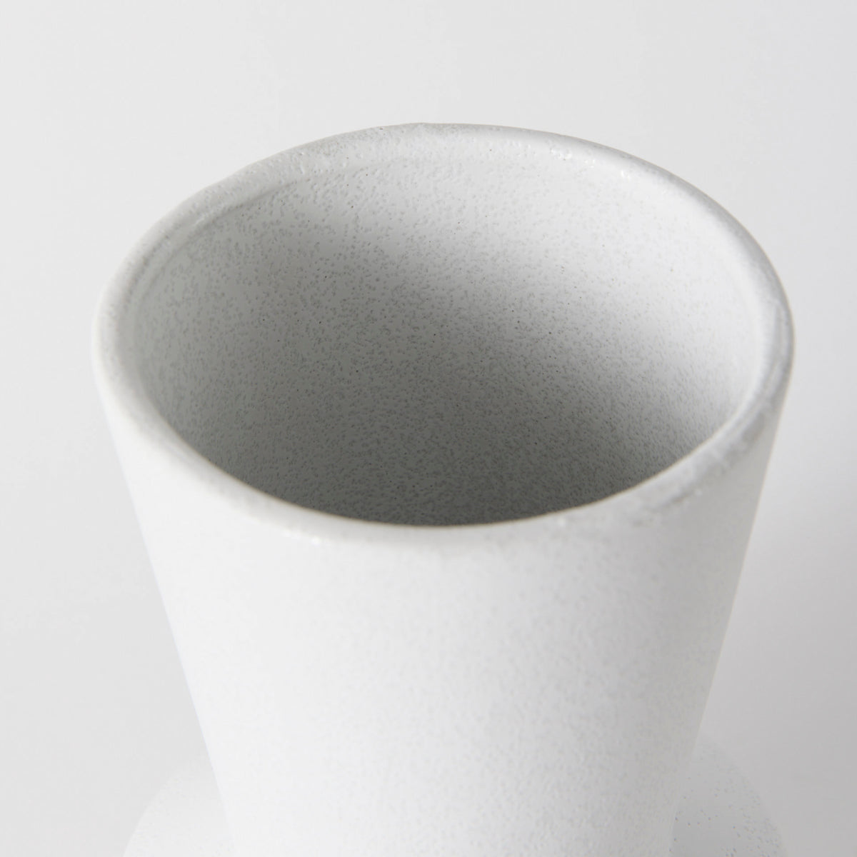 Laforge 9.4H Small White Ceramic Vase-Vase-DECOROLALA