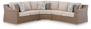 Laguna Heights Outdoor Sectional - Beige-Stationary Sectionals-DECOROLALA