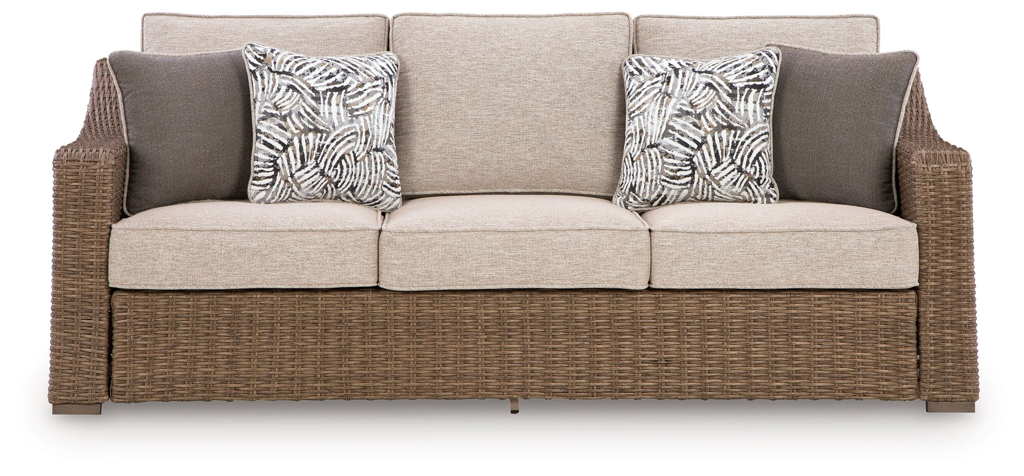 Laguna Heights Outdoor Sofa - Beige Wicker-Sofas-DECOROLALA