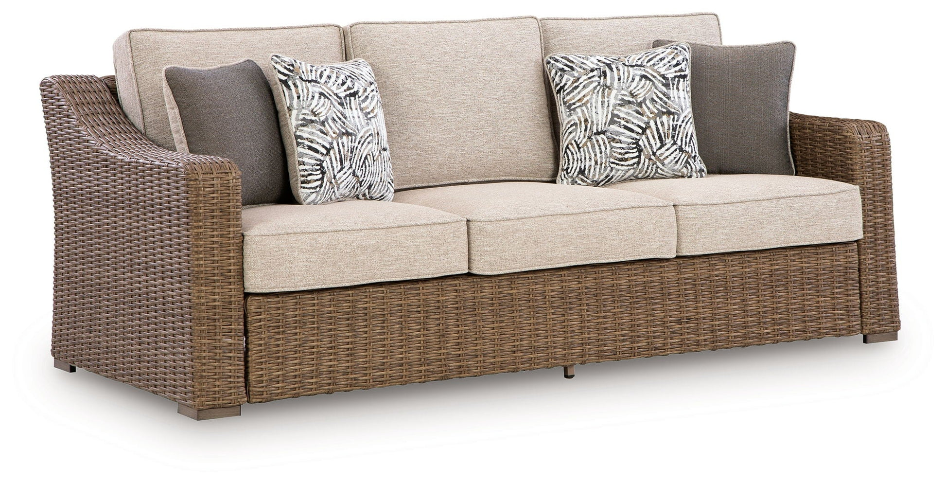 Laguna Heights Outdoor Sofa - Beige Wicker-Sofas-DECOROLALA