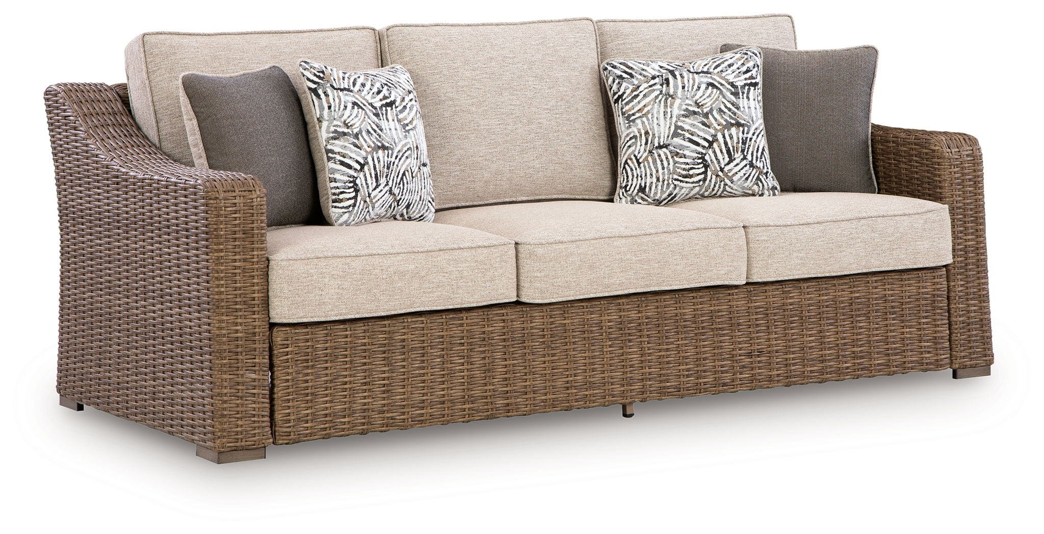 Laguna Heights Outdoor Sofa - Beige Wicker-Sofas-DECOROLALA