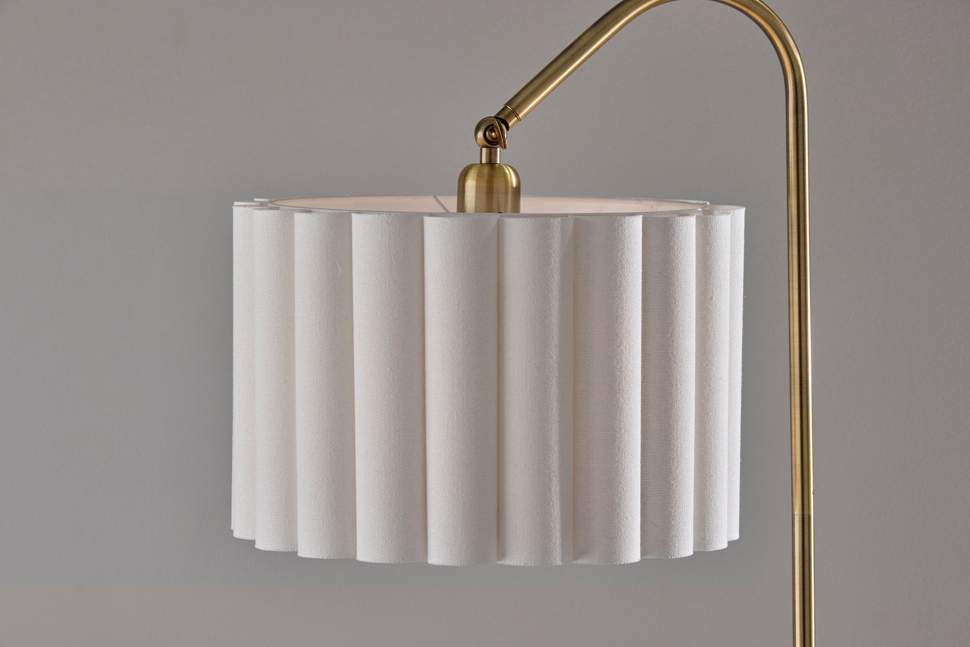 Laine Floor Lamp 62.5" Antique Brass Walnut-Lighting-DECOROLALA