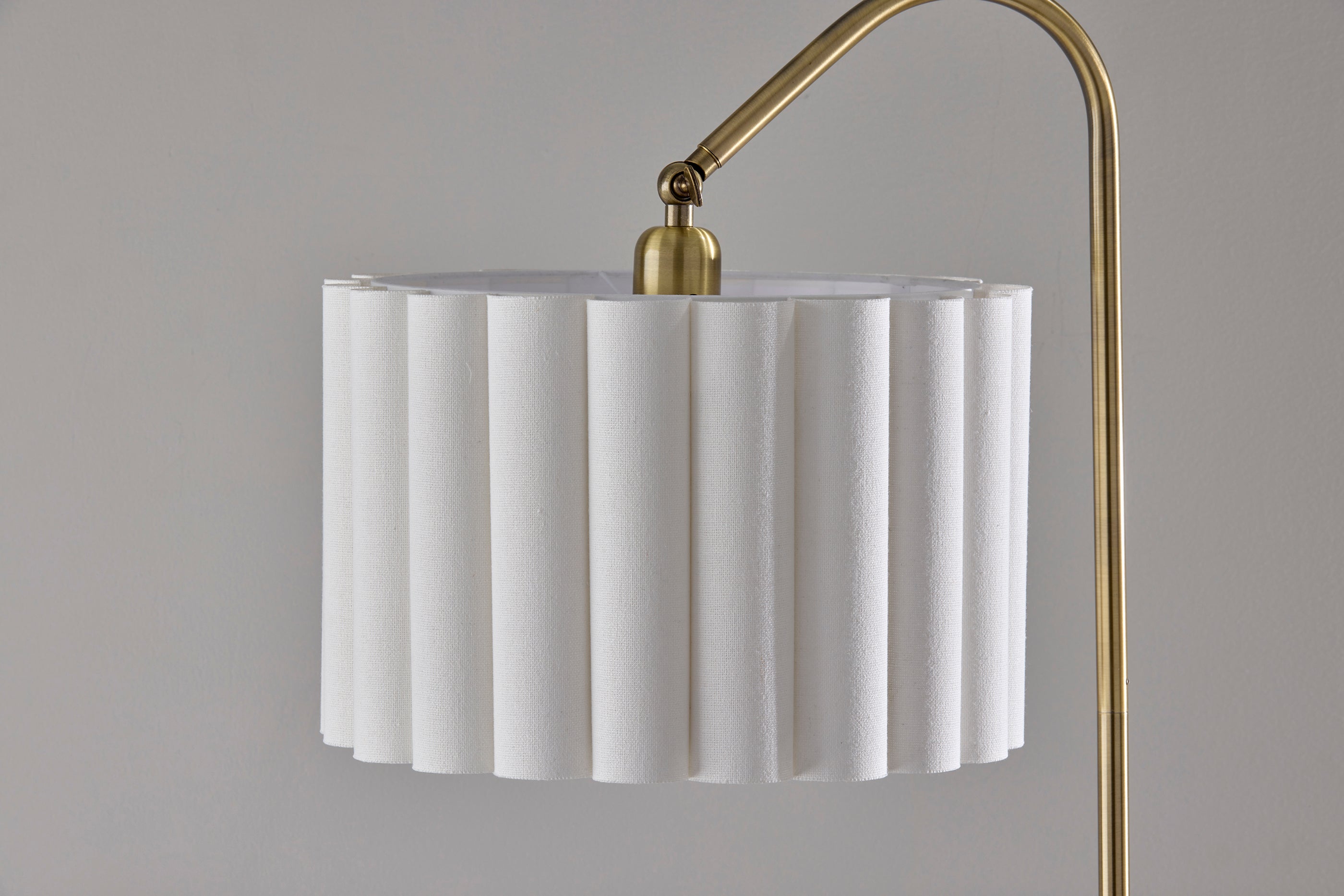 Laine Floor Lamp 62.5" Antique Brass Walnut-Lighting-DECOROLALA