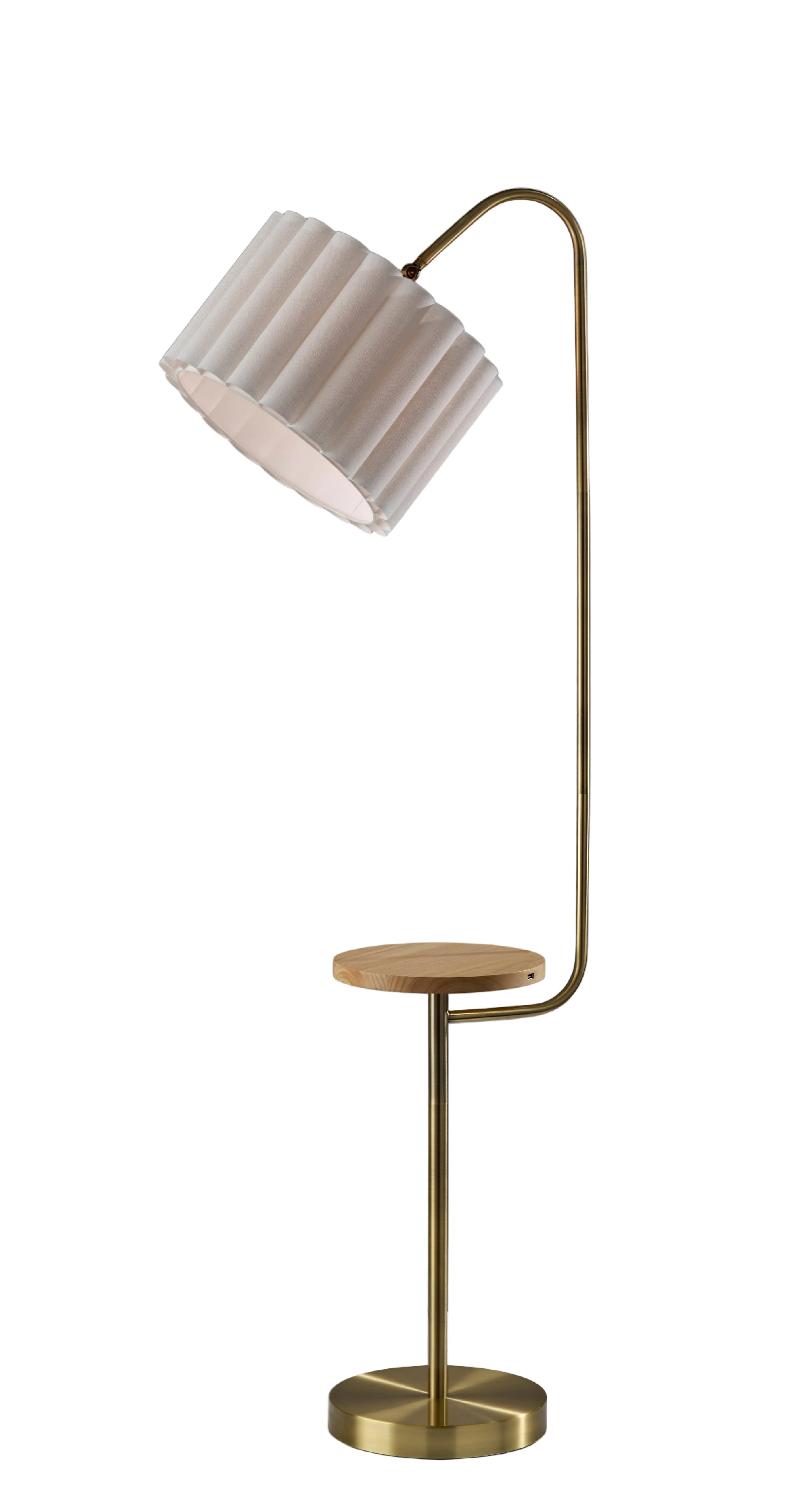 Laine Floor Lamp 62.5" Antique Brass Walnut-Lighting-DECOROLALA