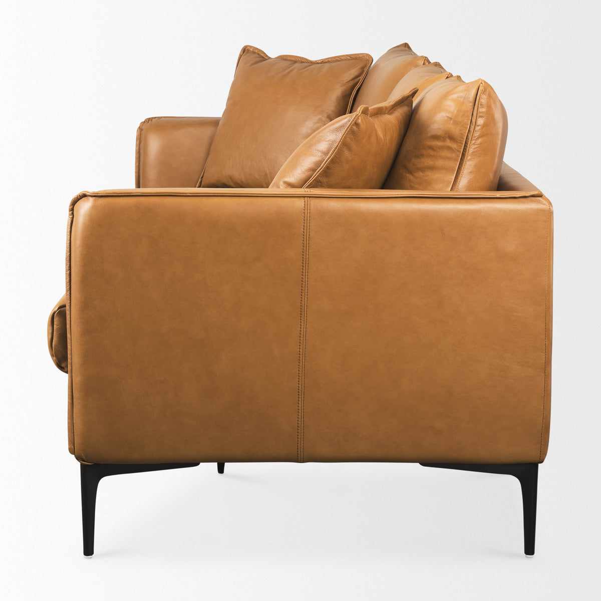Lake Como 85.8W Tan Leather Three Seater Sofa-Sofa & Sectionals-DECOROLALA