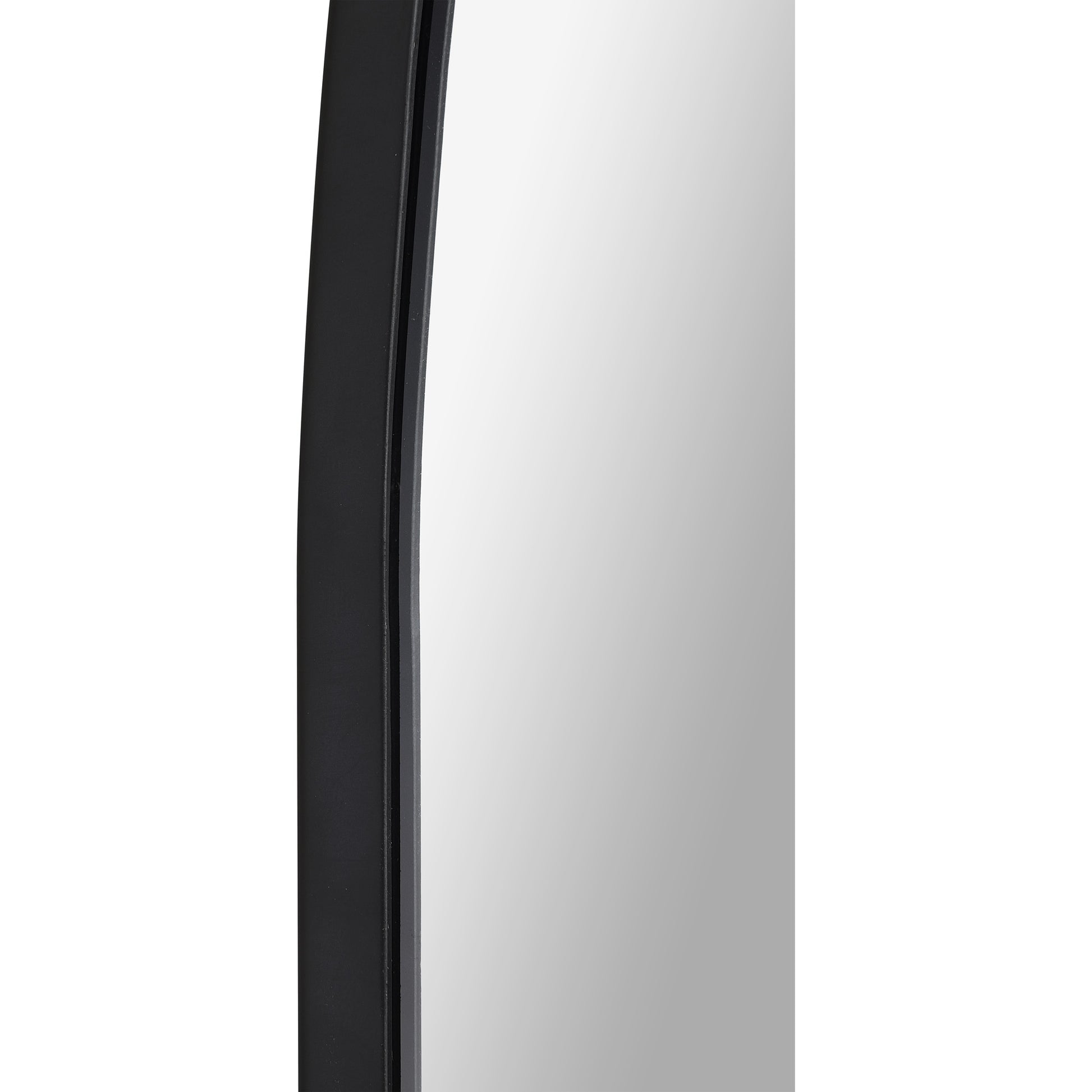 Lamia 50" Tall Arch Wall Mirror, Black-Mirror-DECOROLALA