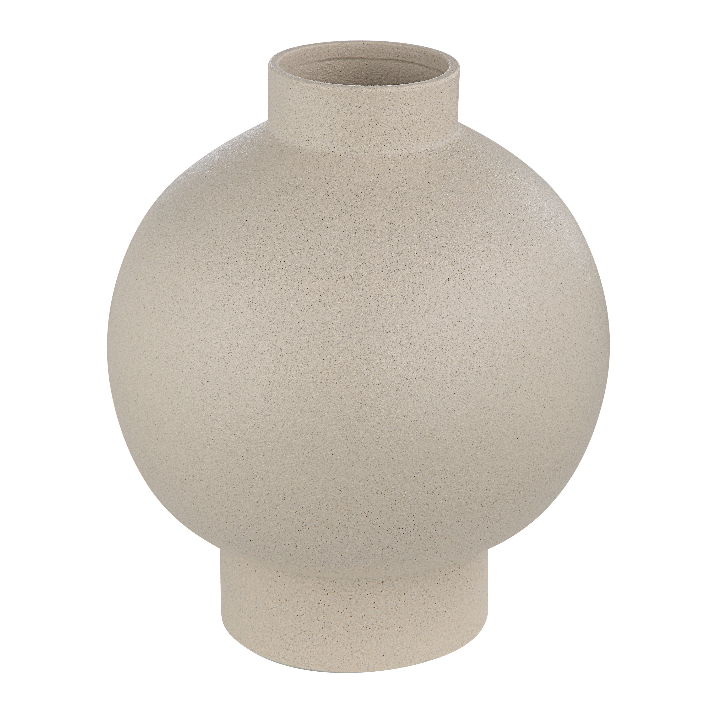 Lamoureux Indoor Ceramic Vase, Textured Matte Ivory-Vase-DECOROLALA