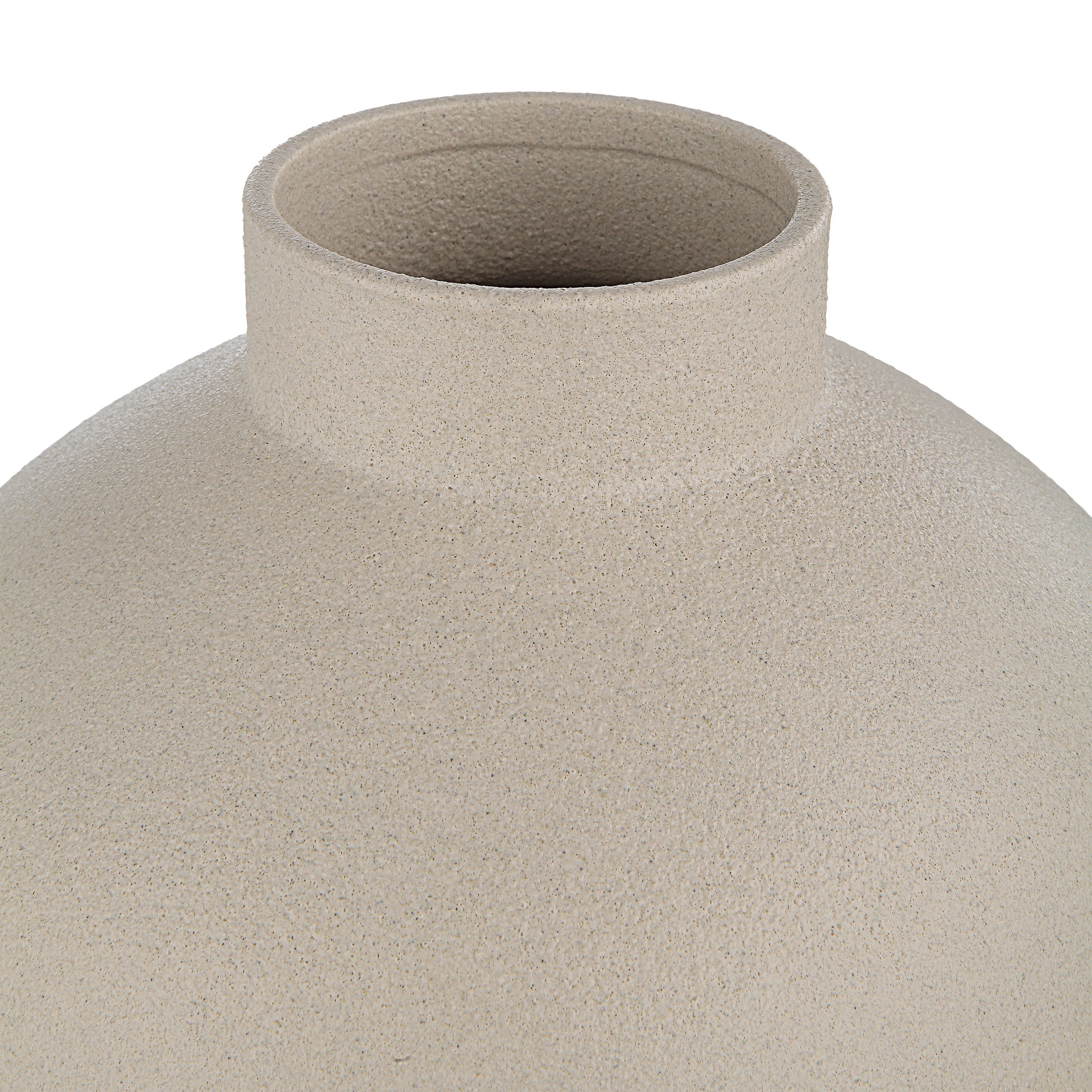 Lamoureux Indoor Ceramic Vase, Textured Matte Ivory-Vase-DECOROLALA