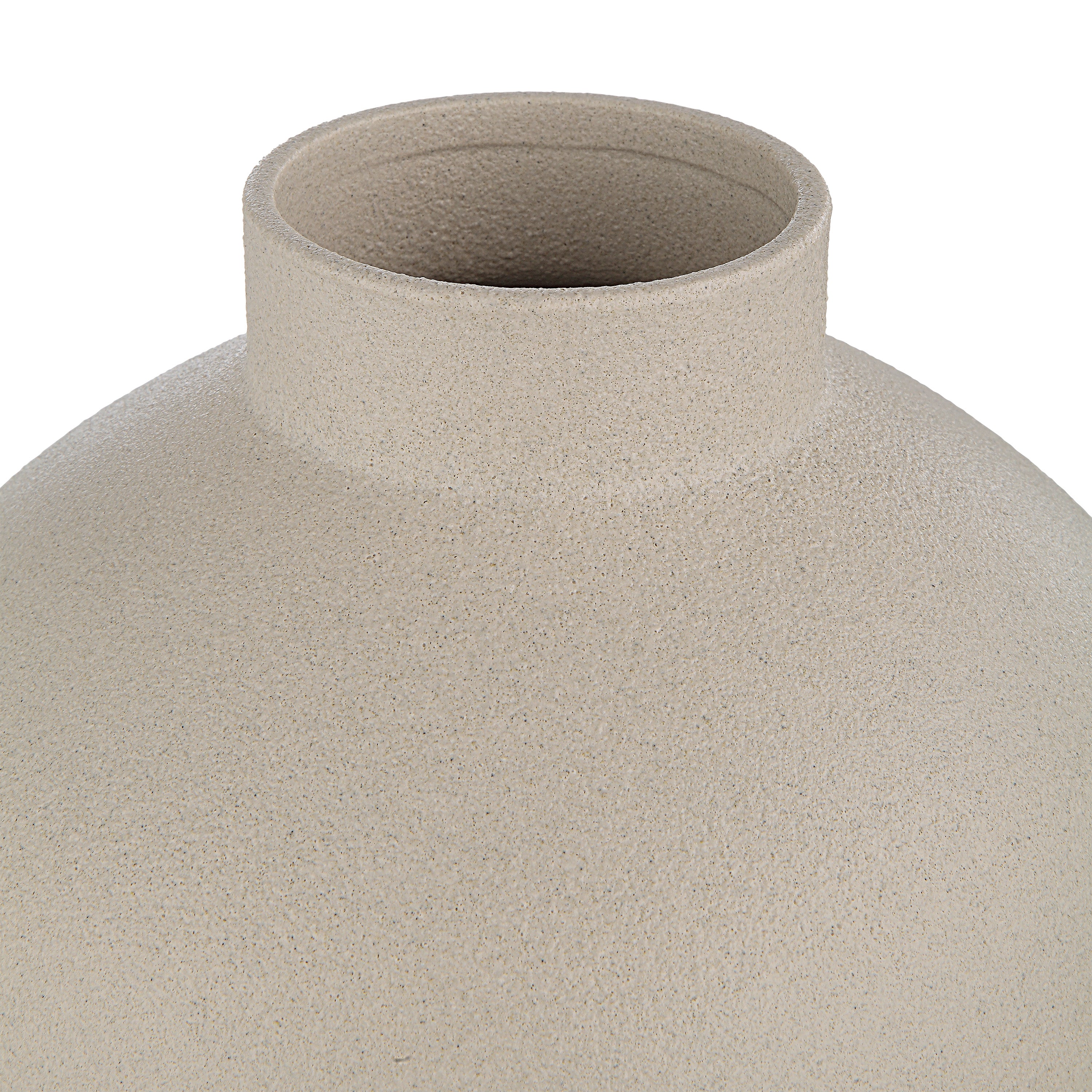 Lamoureux Indoor Ceramic Vase, Textured Matte Ivory-Vase-DECOROLALA