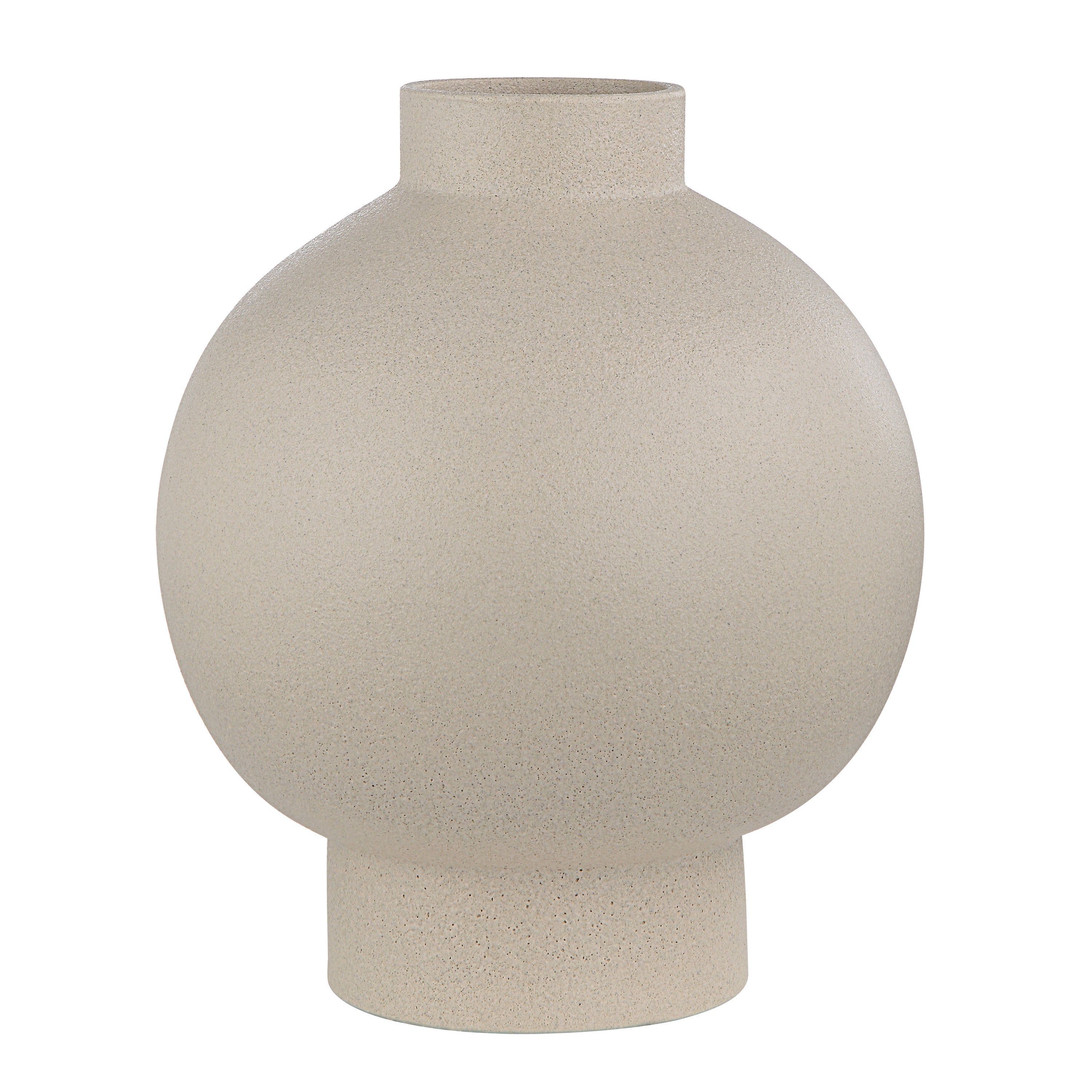 Lamoureux Indoor Ceramic Vase, Textured Matte Ivory-Vase-DECOROLALA