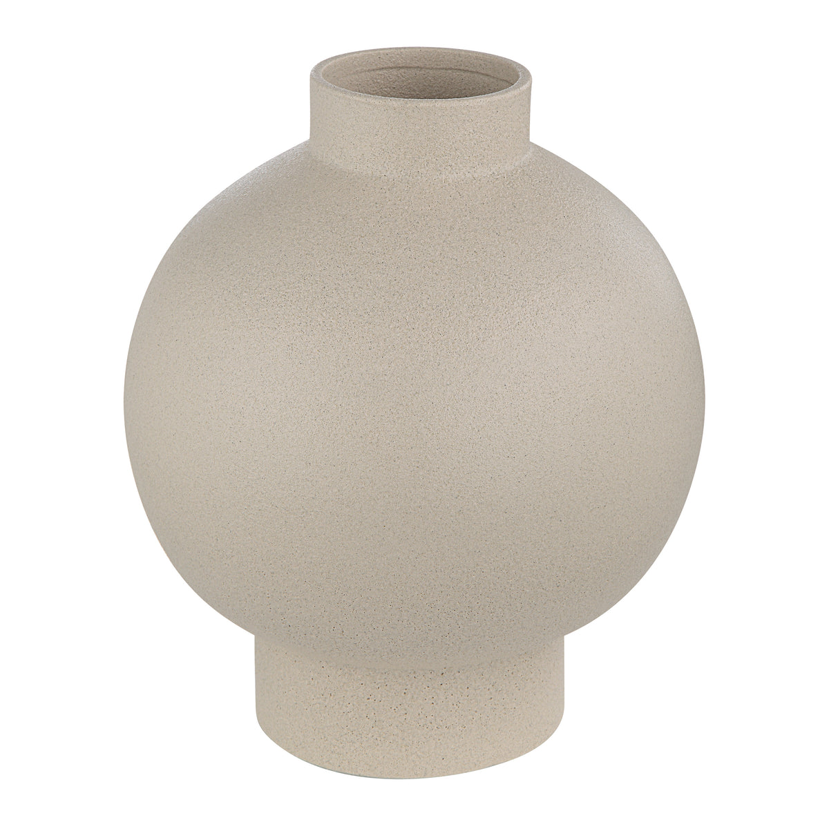 Lamoureux Indoor Ceramic Vase, Textured Matte Ivory-Vases-DECOROLALA