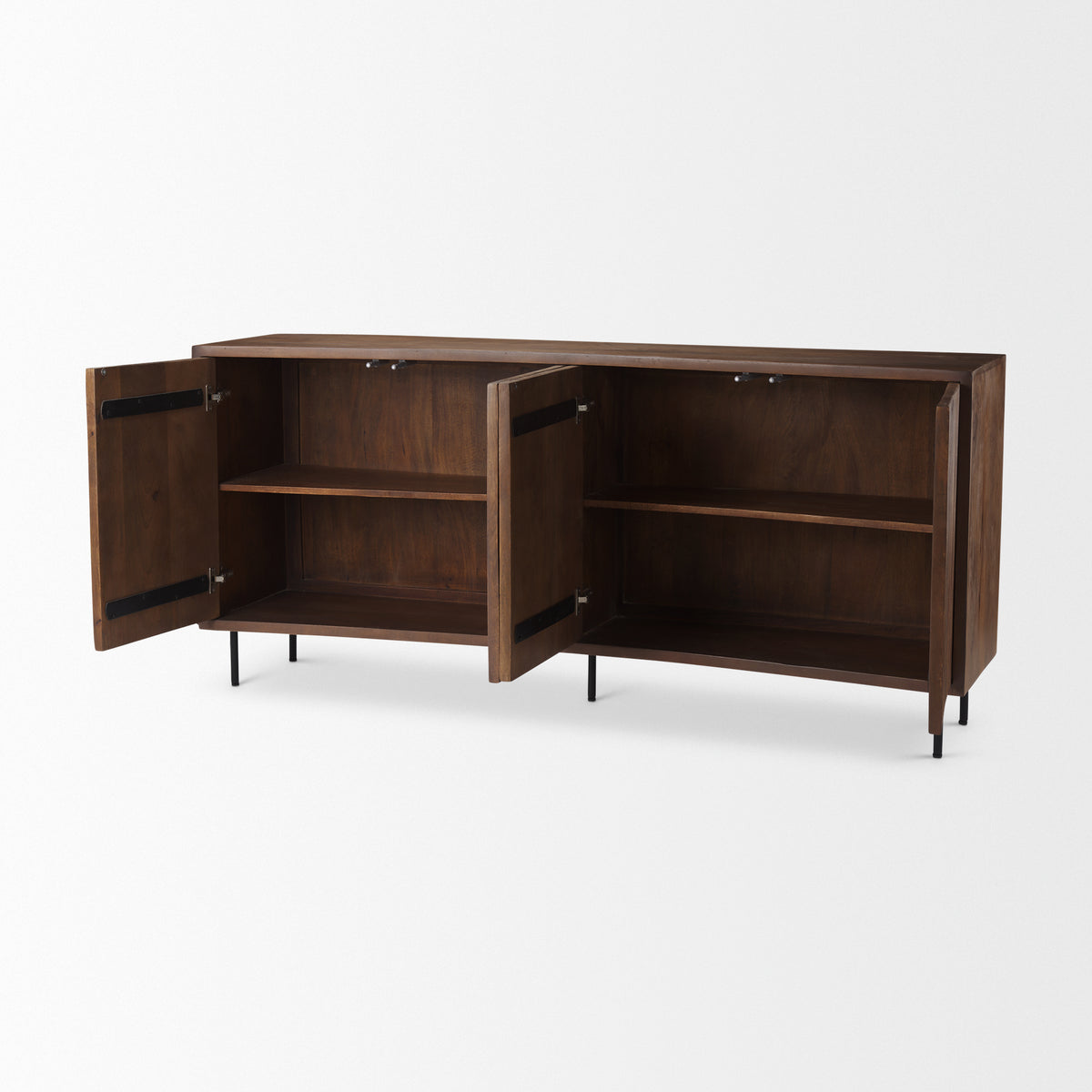 Lance 70.0L x 15.0W x 32.0H Medium Brown Solid Wood Sideboard-Sideboards & Buffets-DECOROLALA