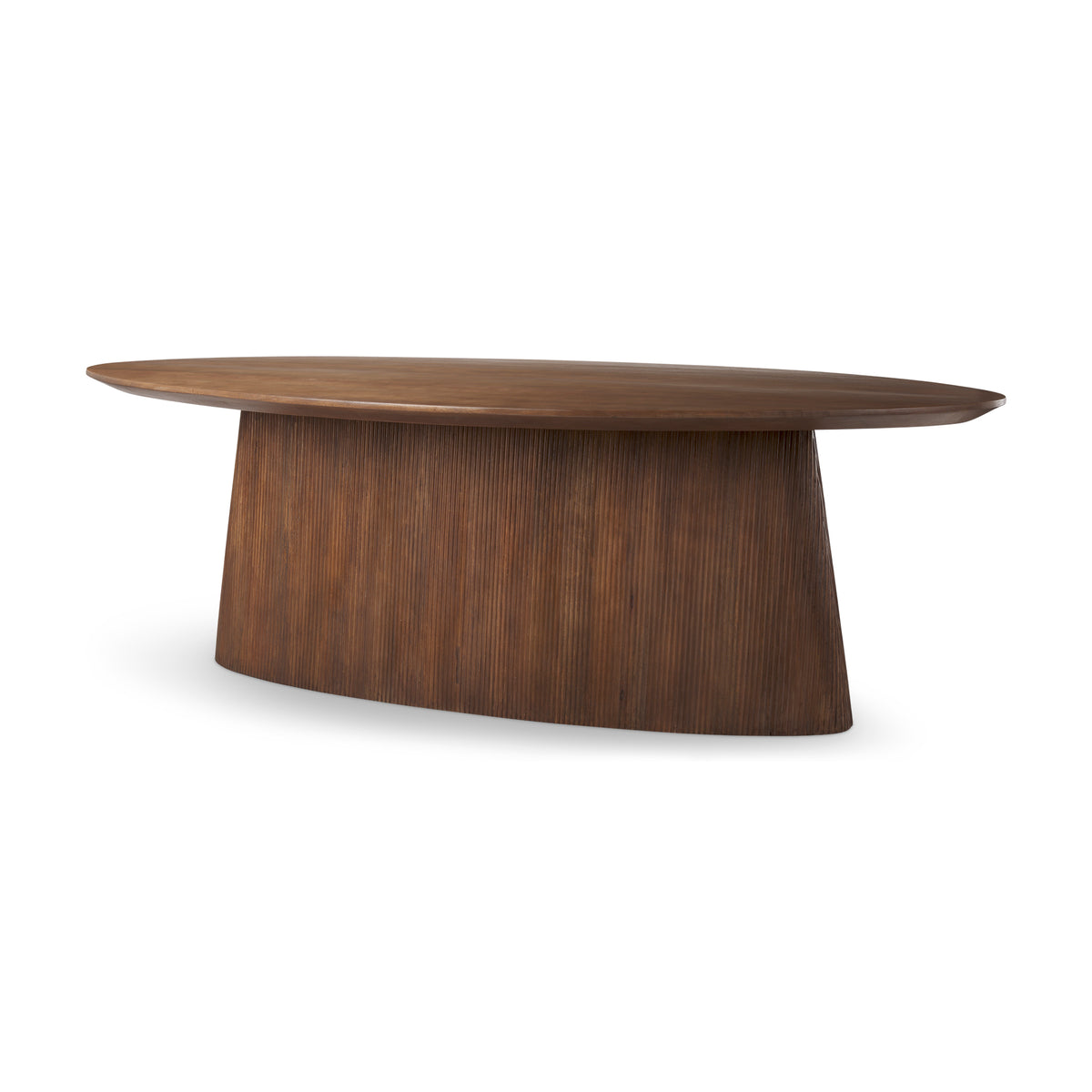 Lance 94"L x 50"W Oval Dining Table | Med Brown Wood | Seats 8-Dining Tables-DECOROLALA