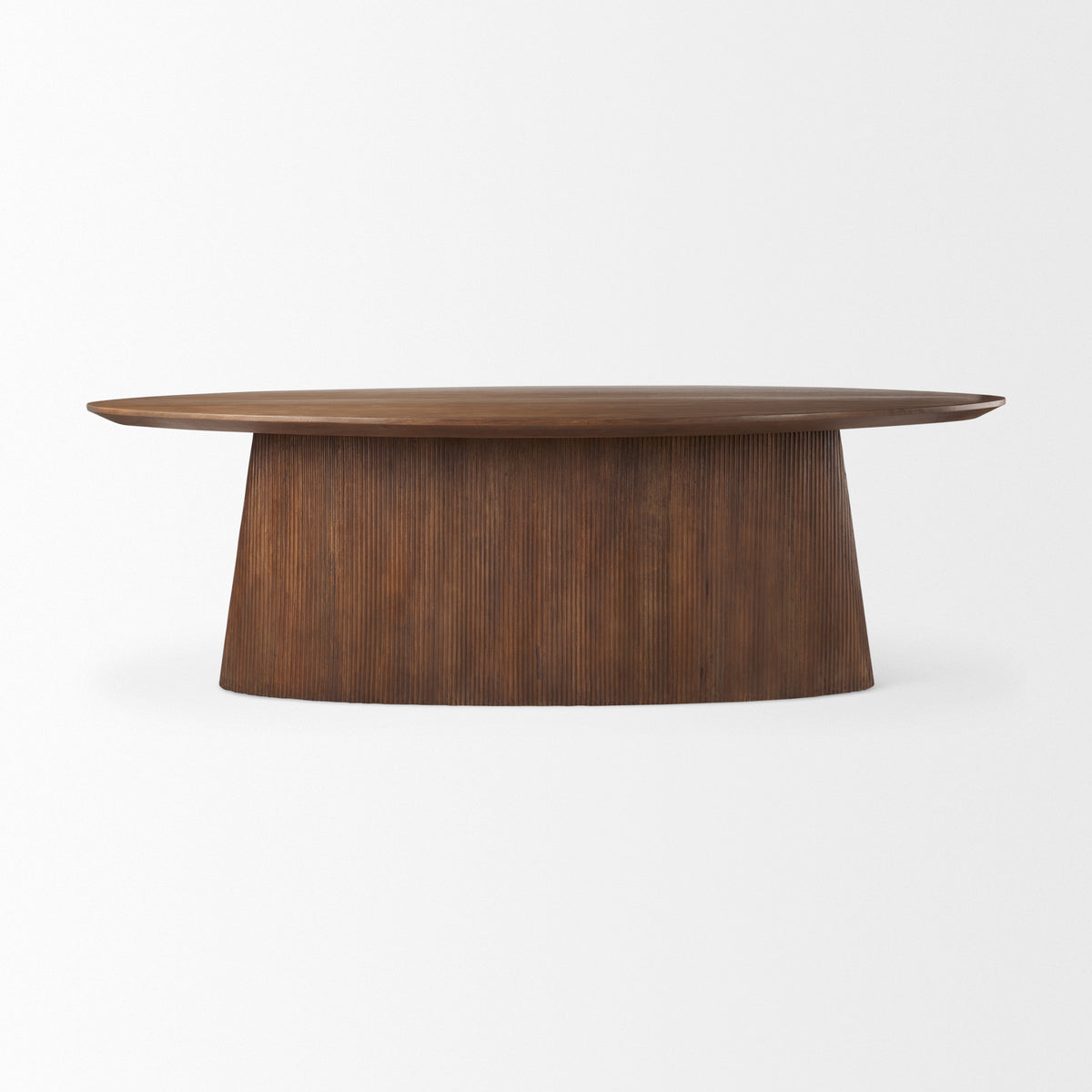 Lance 94"L x 50"W Oval Dining Table | Med Brown Wood | Seats 8-Dining Tables-DECOROLALA
