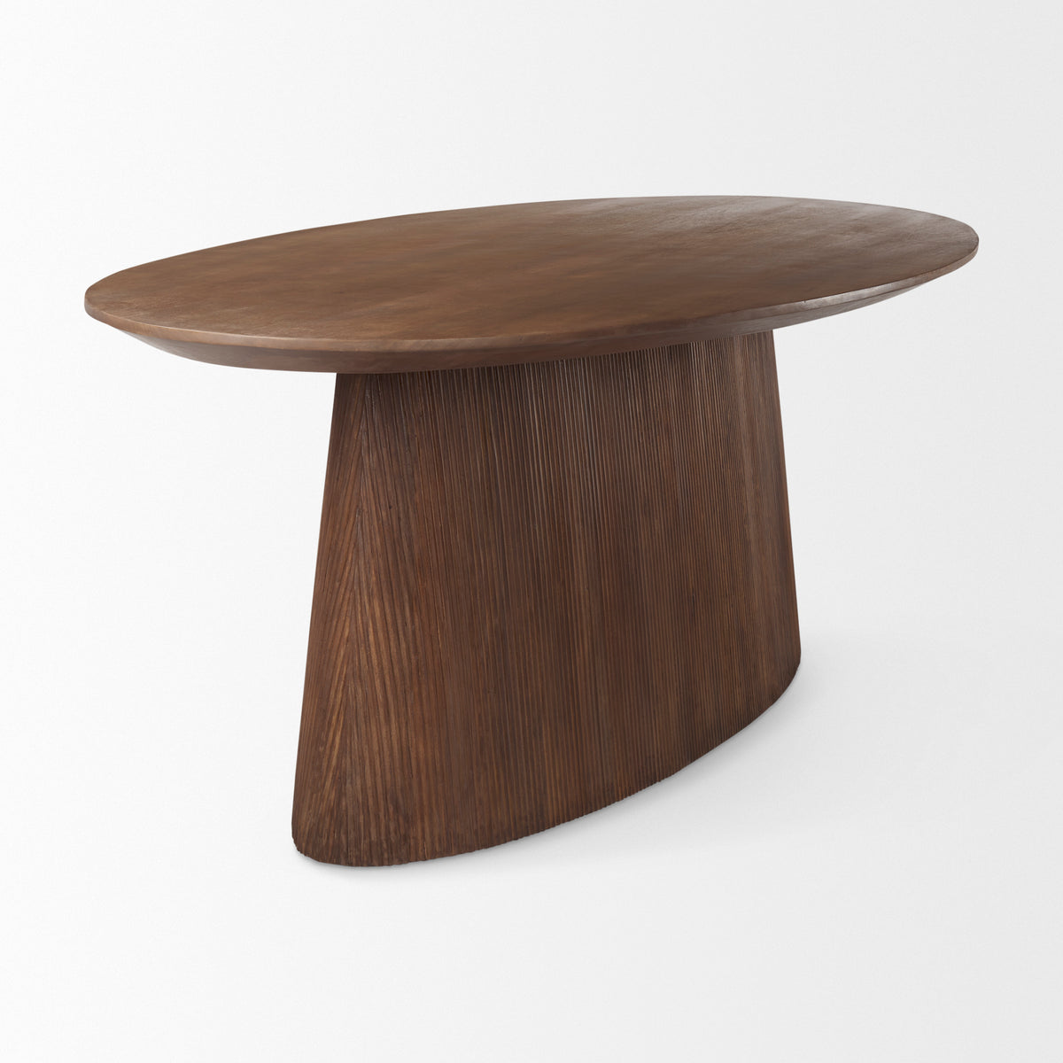 Lance 94"L x 50"W Oval Dining Table | Med Brown Wood | Seats 8-Dining Tables-DECOROLALA
