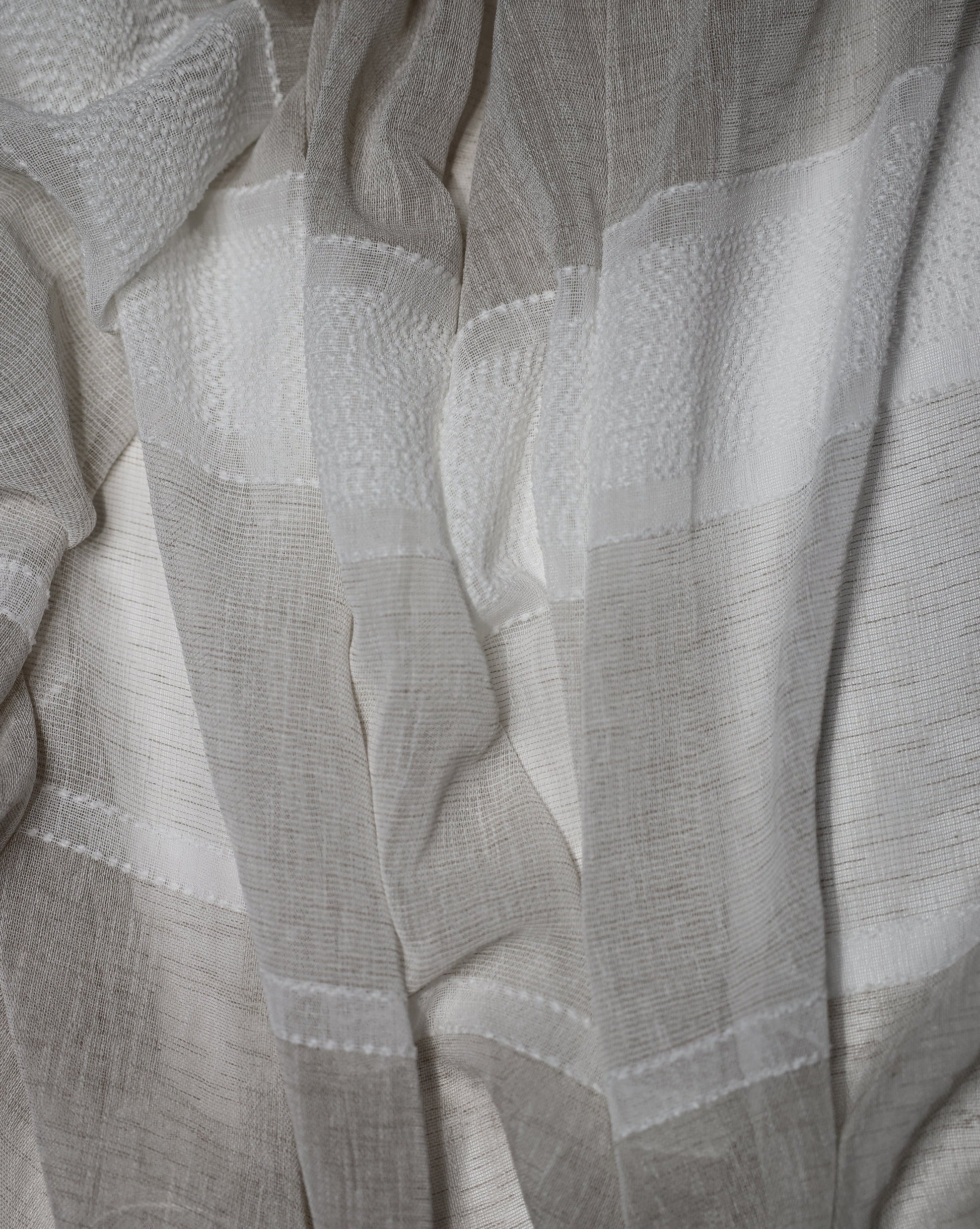 Lancia Striped Jacquard Semi Sheer Grommet Curtain-Curtains-DECOROLALA