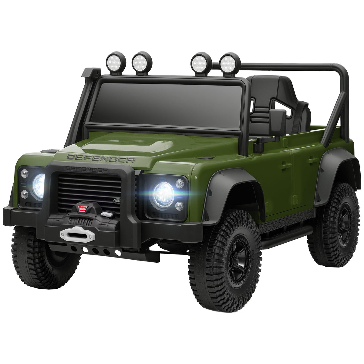 Land Rover Licensed Kids Ride on Truck with Remote Control, Spring Suspension, LED Lights, 3 Speed for Ages 3-5-Toys & Games > Baby & Toddler Toys > Electric Ride-On Toys > Electric Toy Cars-DECOROLALA